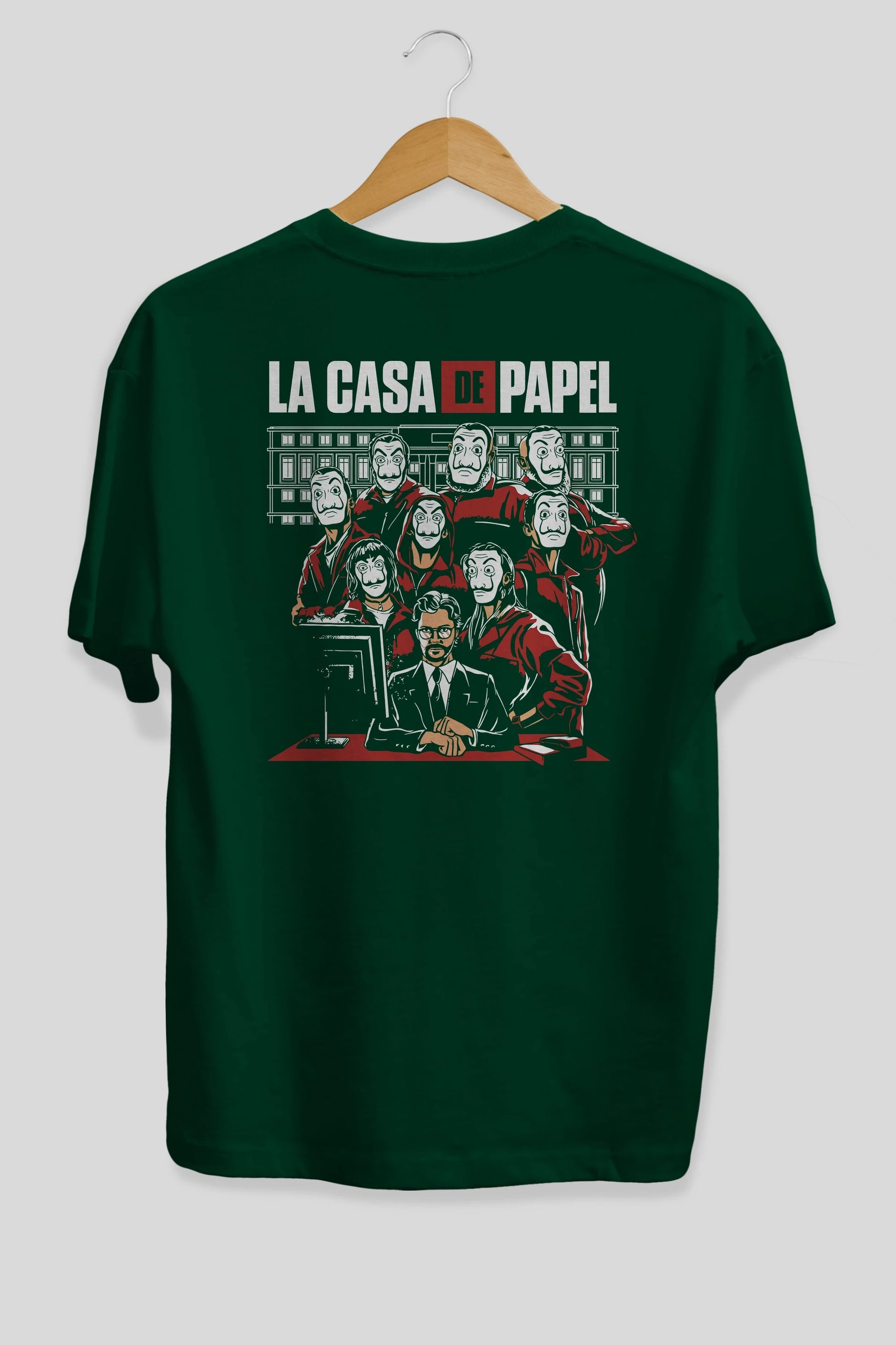 La Casa De Papel (5) Arka Baskılı Oversize t-shirt Erkek Kadın Unisex %100 Pamuk Bisiklet Yaka tişort