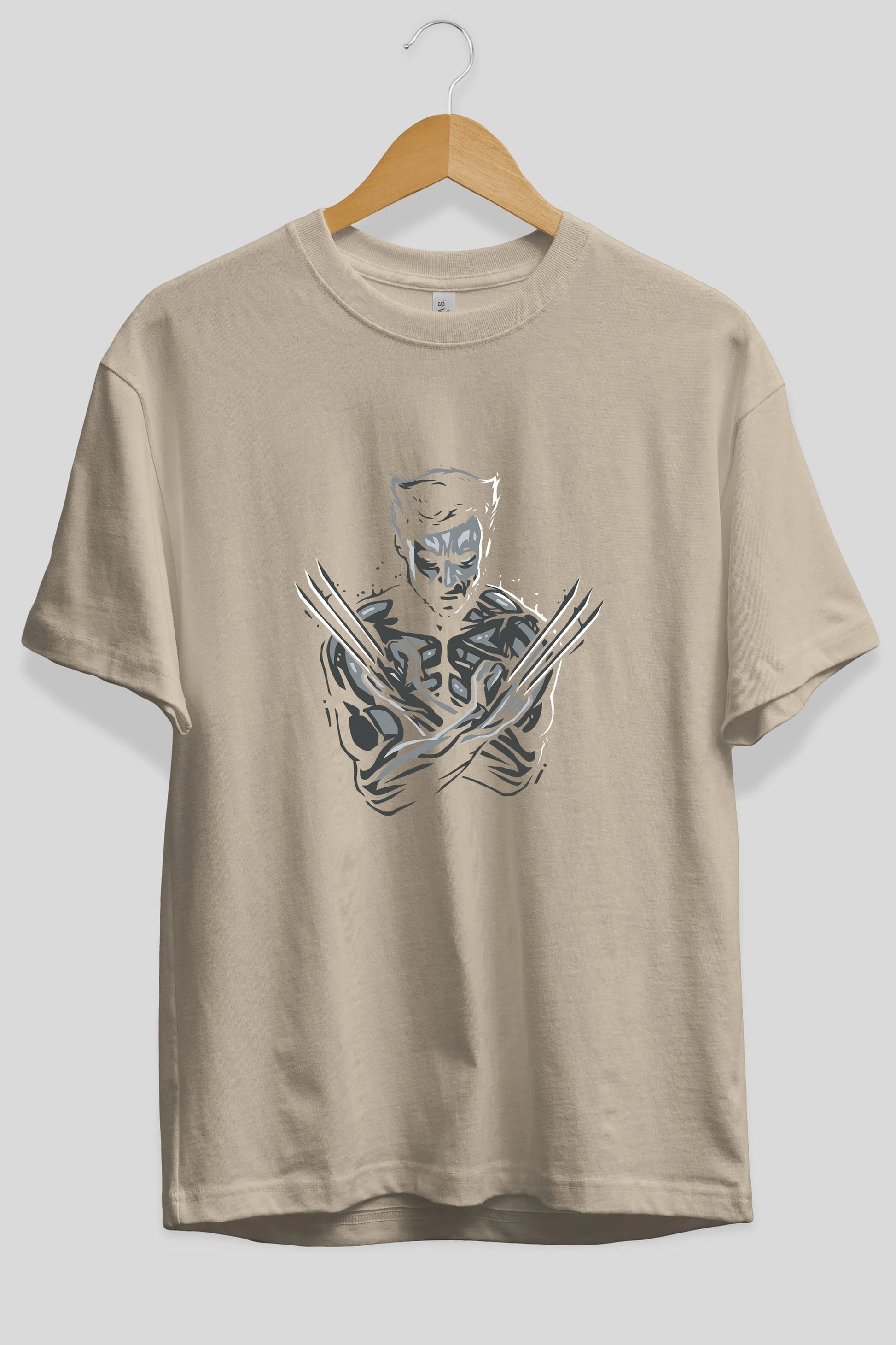 Wolverine Ön Baskılı Oversize t-shirt Erkek Kadın Unisex %100 Pamuk Bisiklet Yaka tişort