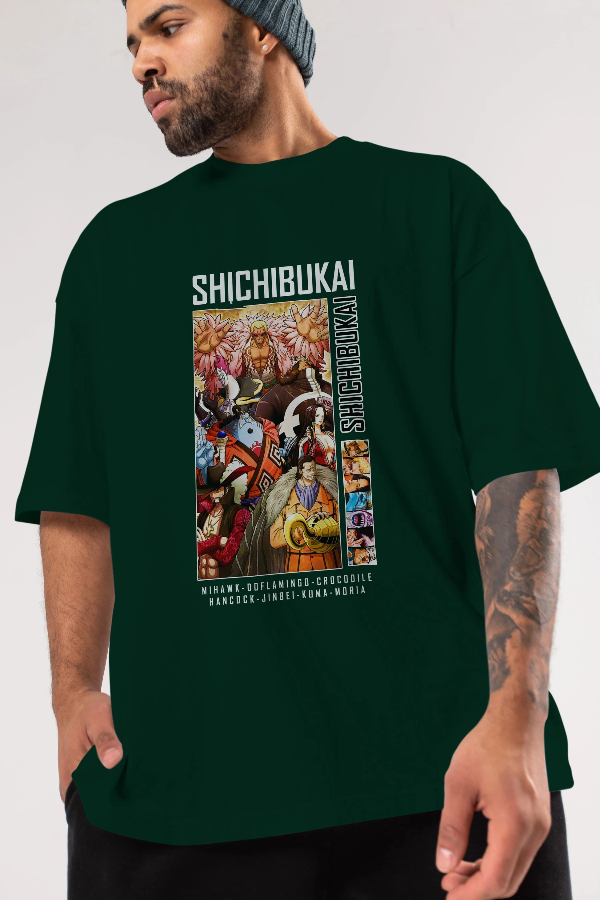 Shichibukai Anime Ön Baskılı Oversize t-shirt Erkek Kadın Unisex