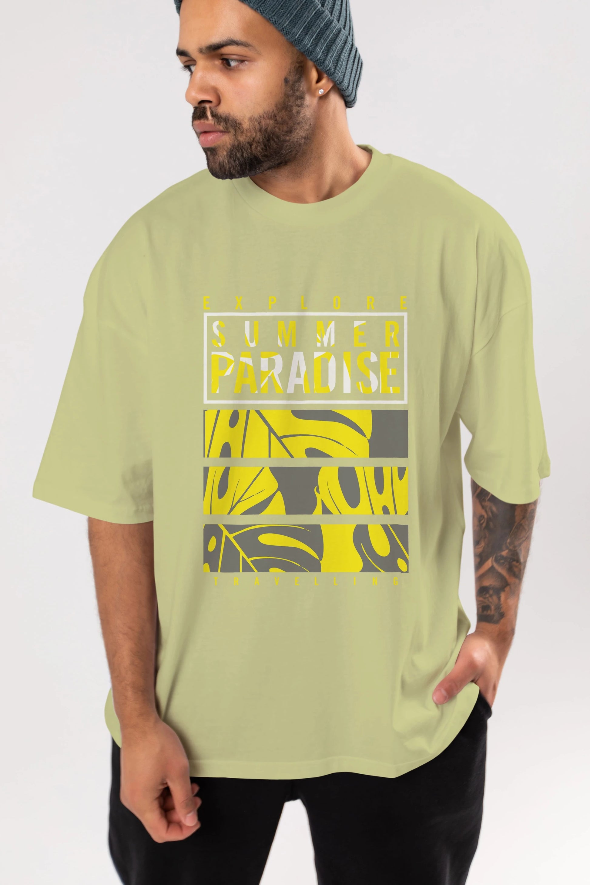 Summer Paradise Ön Baskılı Oversize t-shirt Erkek Kadın Unisex