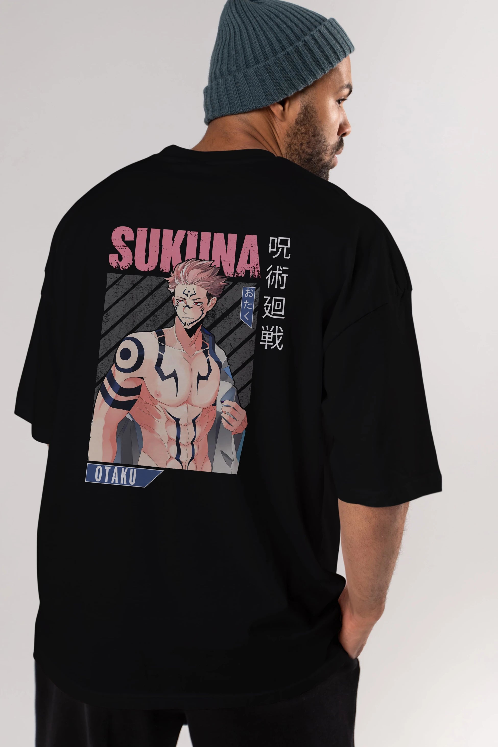 Sukuna Ryoumen 1 Anime Arka Baskılı Oversize t-shirt Erkek Kadın Unisex