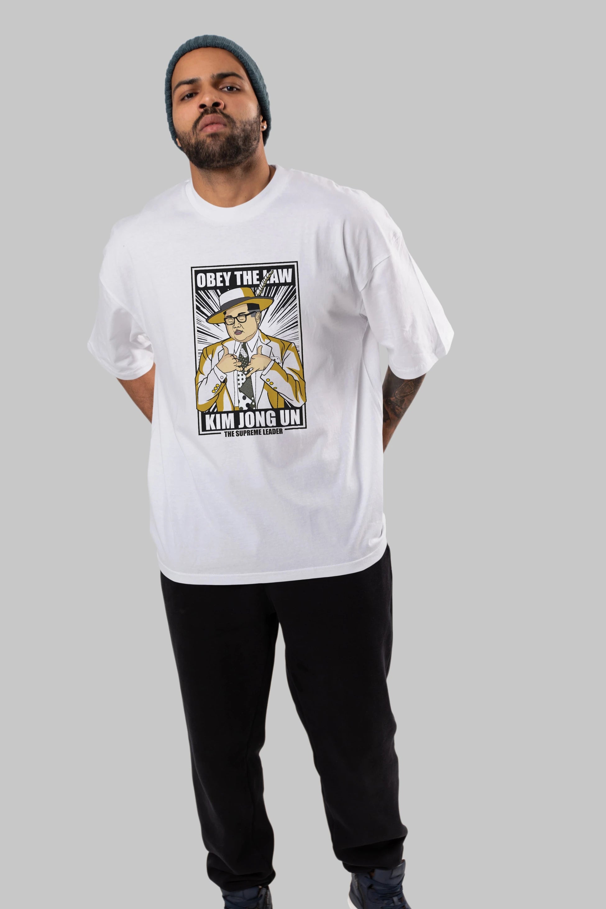 The Mask Jong Un Ön Baskılı Oversize t-shirt Erkek Kadın Unisex %100 Pamuk tişort