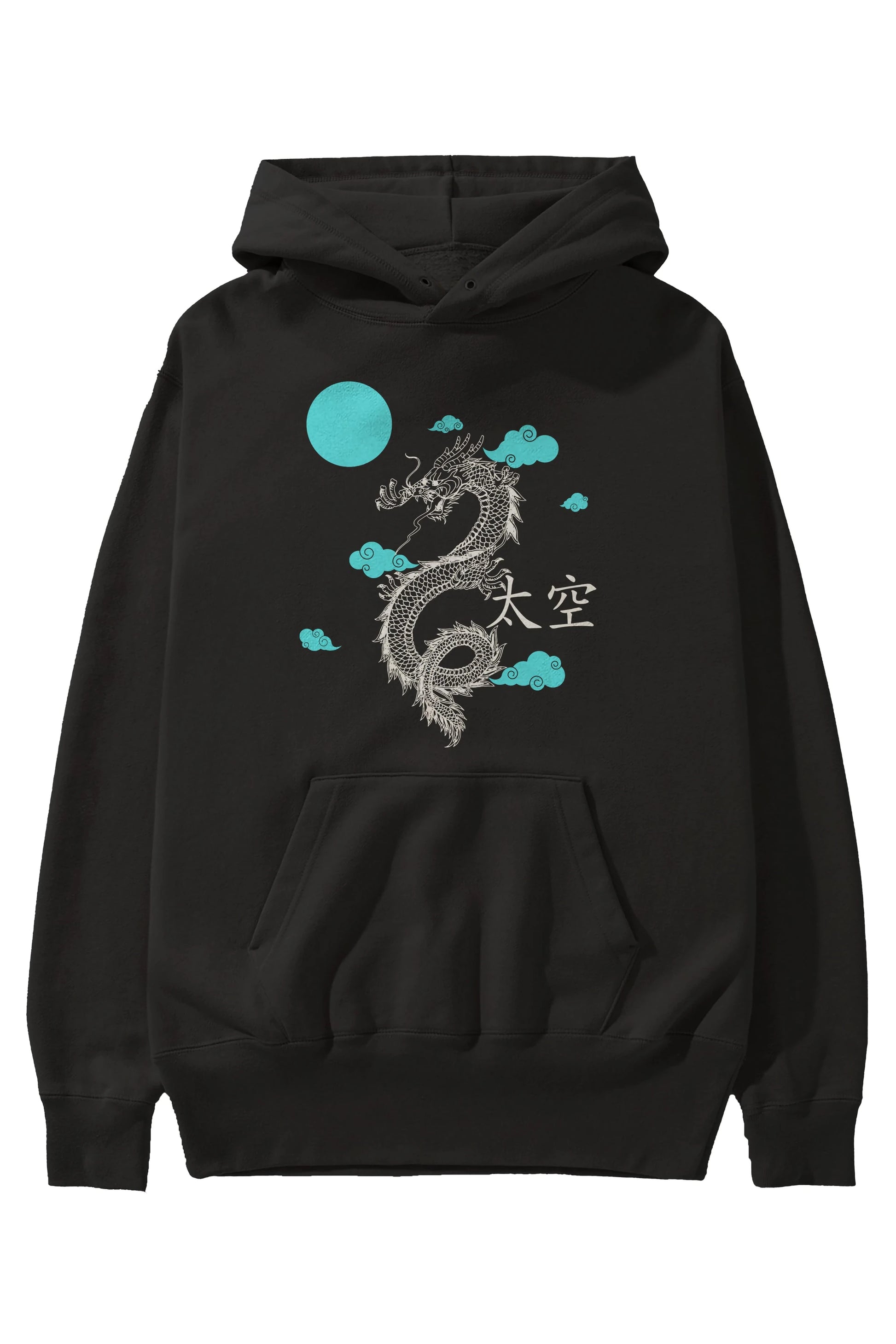 Chinese Dragon Ön Baskılı Oversize Hoodie Kapüşonlu Sweatshirt Erkek Kadın Unisex