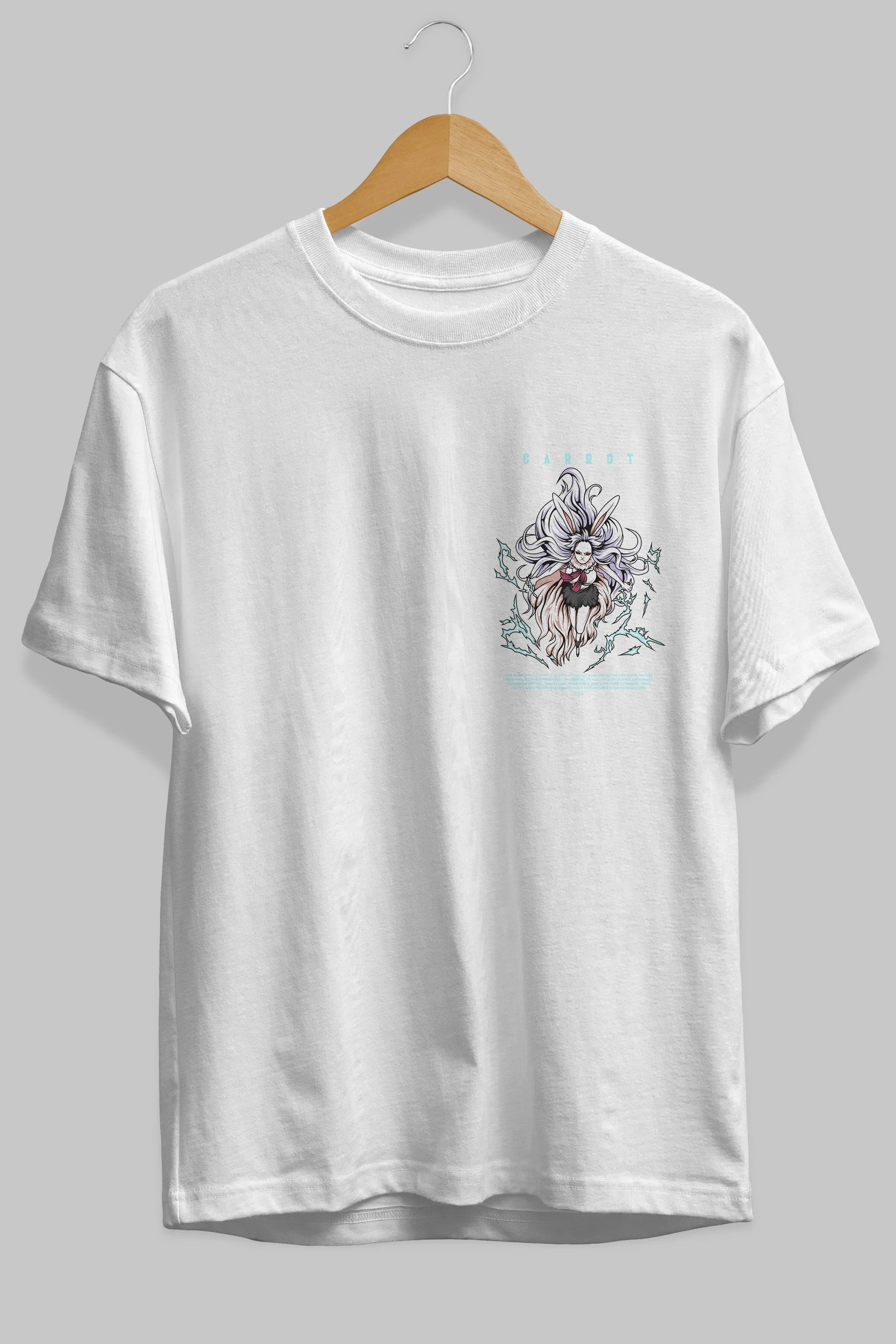 Carrot Sulong Ön Sol Baskılı Oversize t-shirt Erkek Kadın Unisex %100 Pamuk Bisiklet Yaka tişort