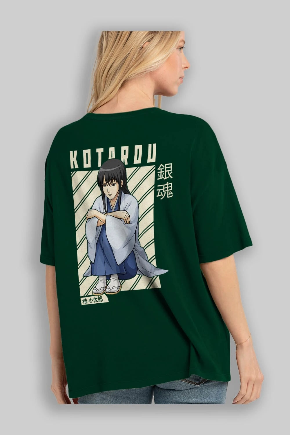 Kotarou Katsura GINTAMA Anime Arka Baskılı Oversize t-shirt Erkek Kadın Unisex