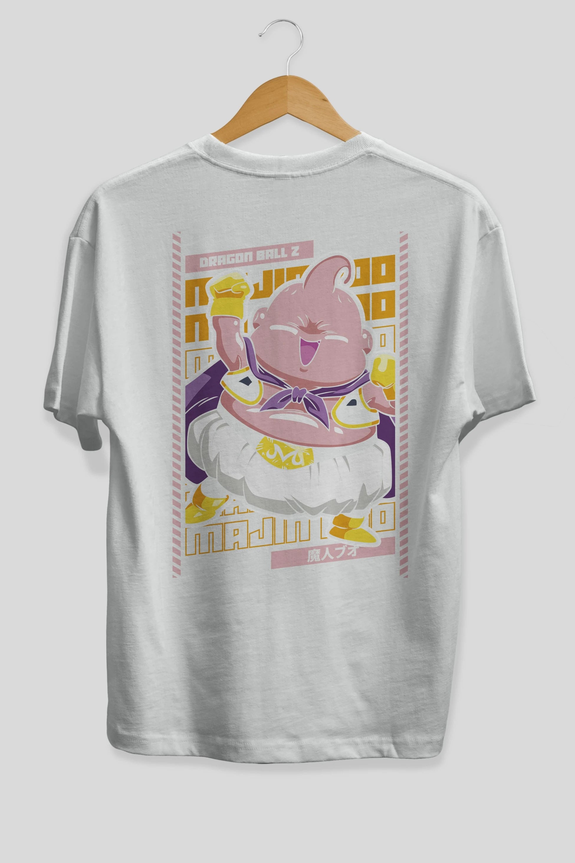 MAJIN BOO1 Anime Arka Baskılı Oversize t-shirt Erkek Kadın Unisex