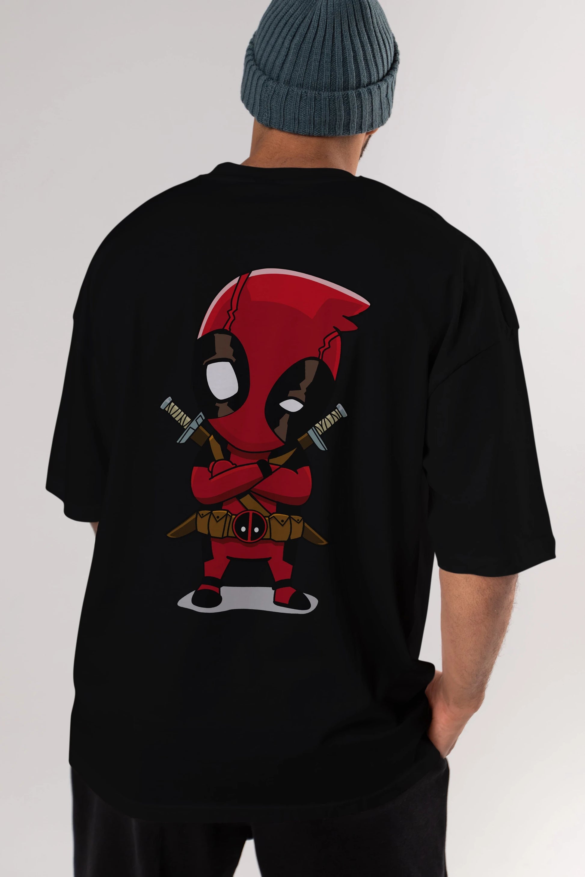 Deadpool (19) Arka Baskılı Oversize t-shirt Erkek Kadın Unisex %100 Pamuk Bisiklet Yaka tişort