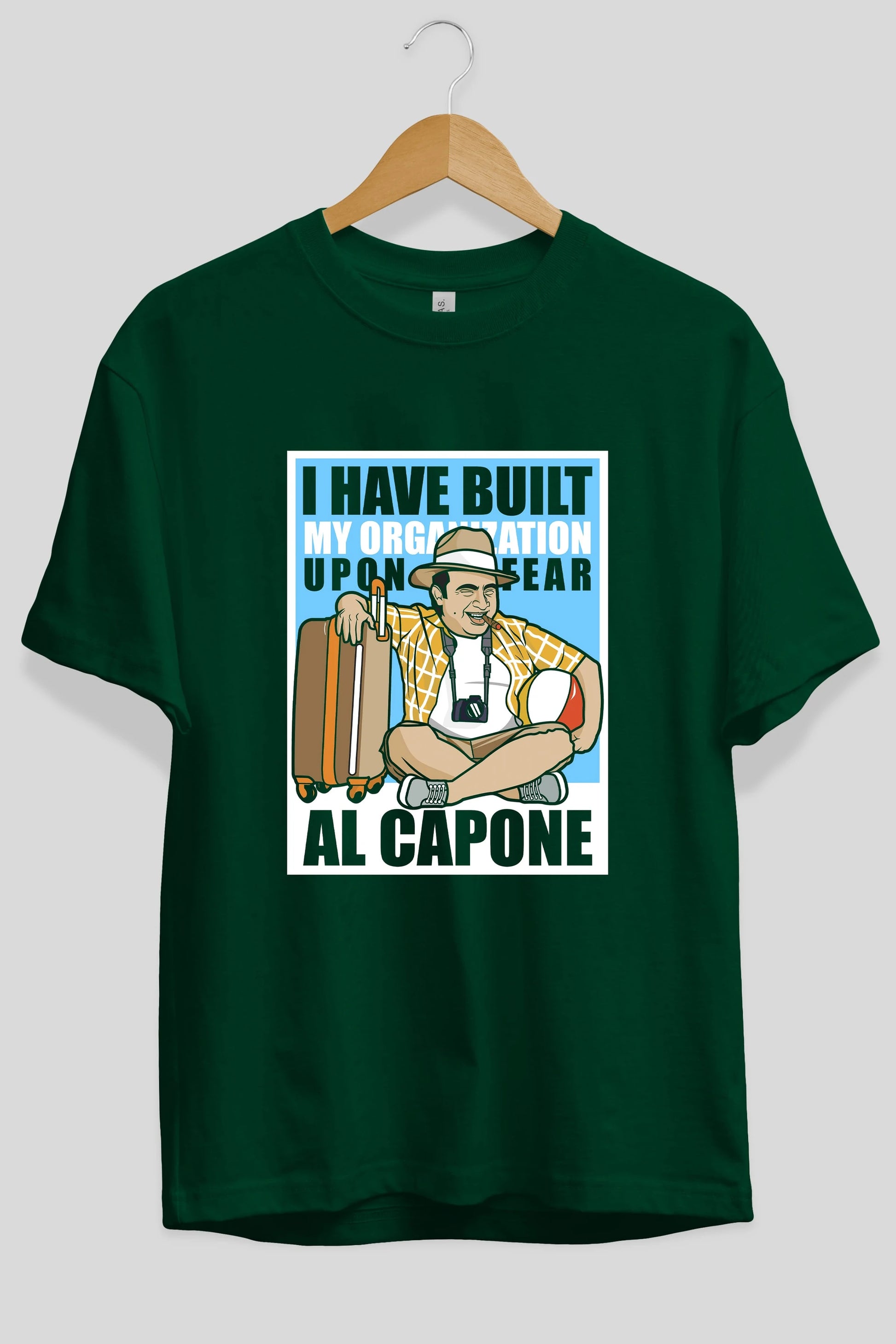 Al Capone Holiday Ön Baskılı Oversize t-shirt Erkek Kadın Unisex %100 Pamuk tişort