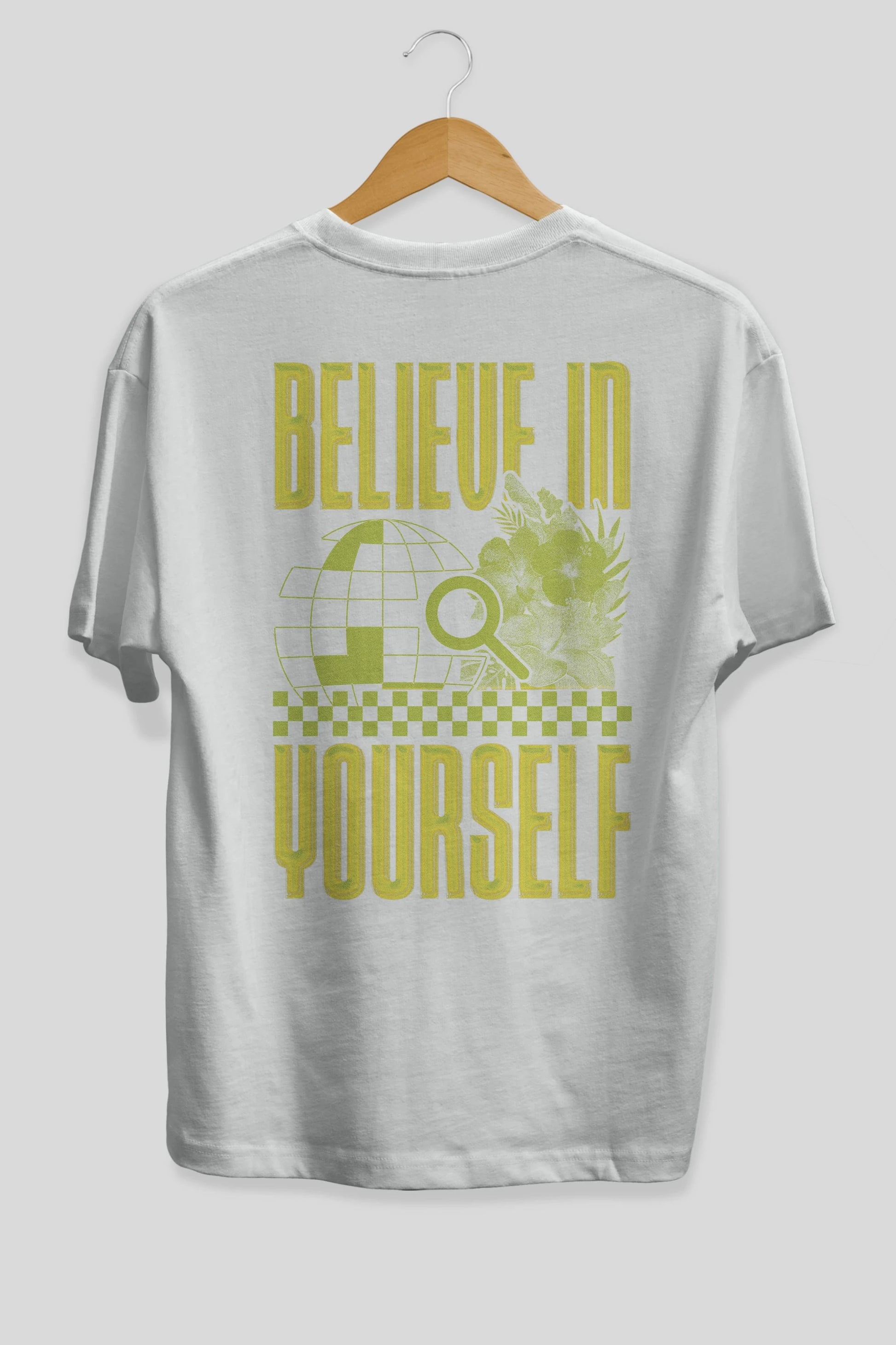 Believe in Yourself Yellow Arka Baskılı Oversize t-shirt Erkek Kadın Unisex