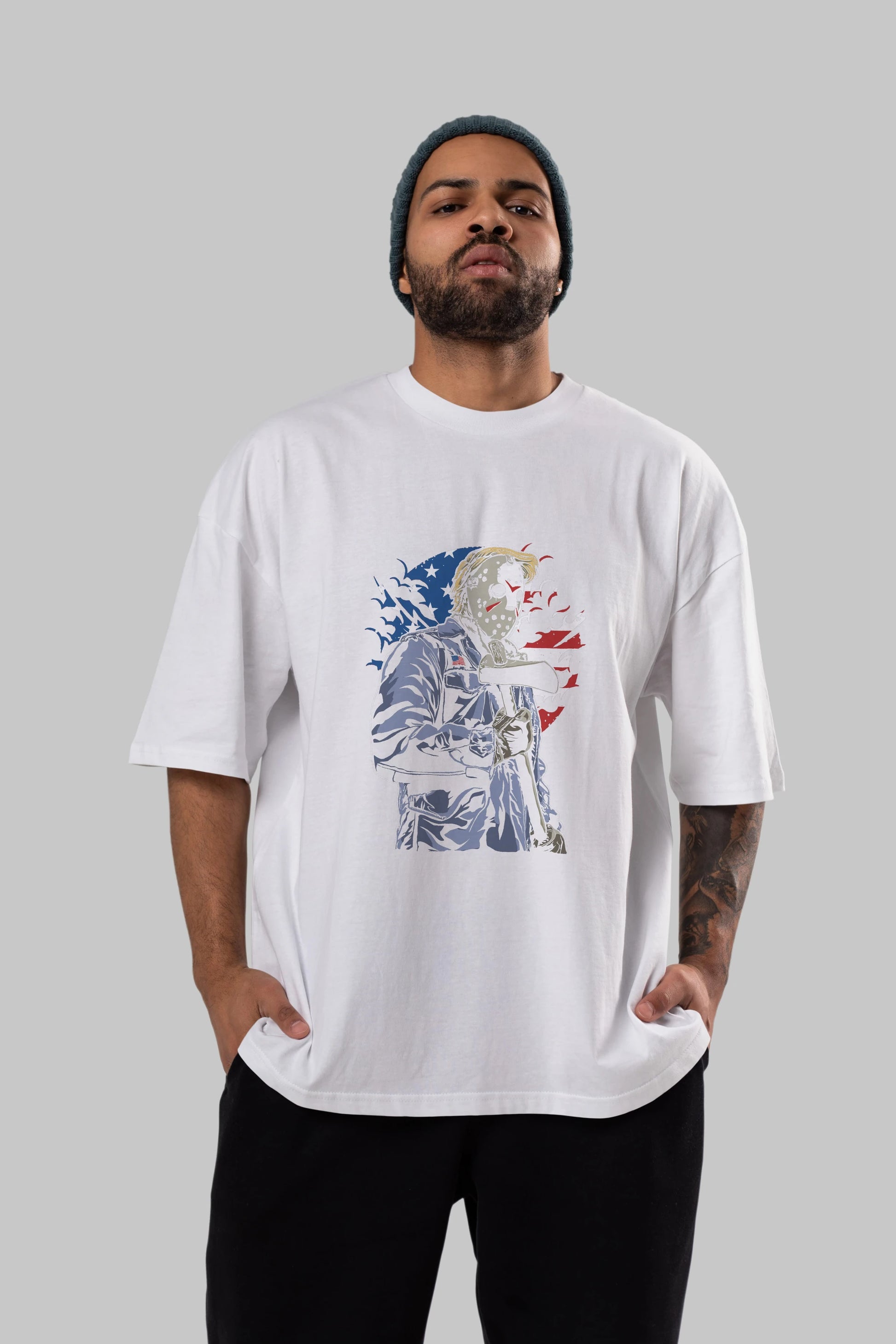 American Killer Ön Baskılı Oversize t-shirt Erkek Kadın Unisex %100 Pamuk tişort