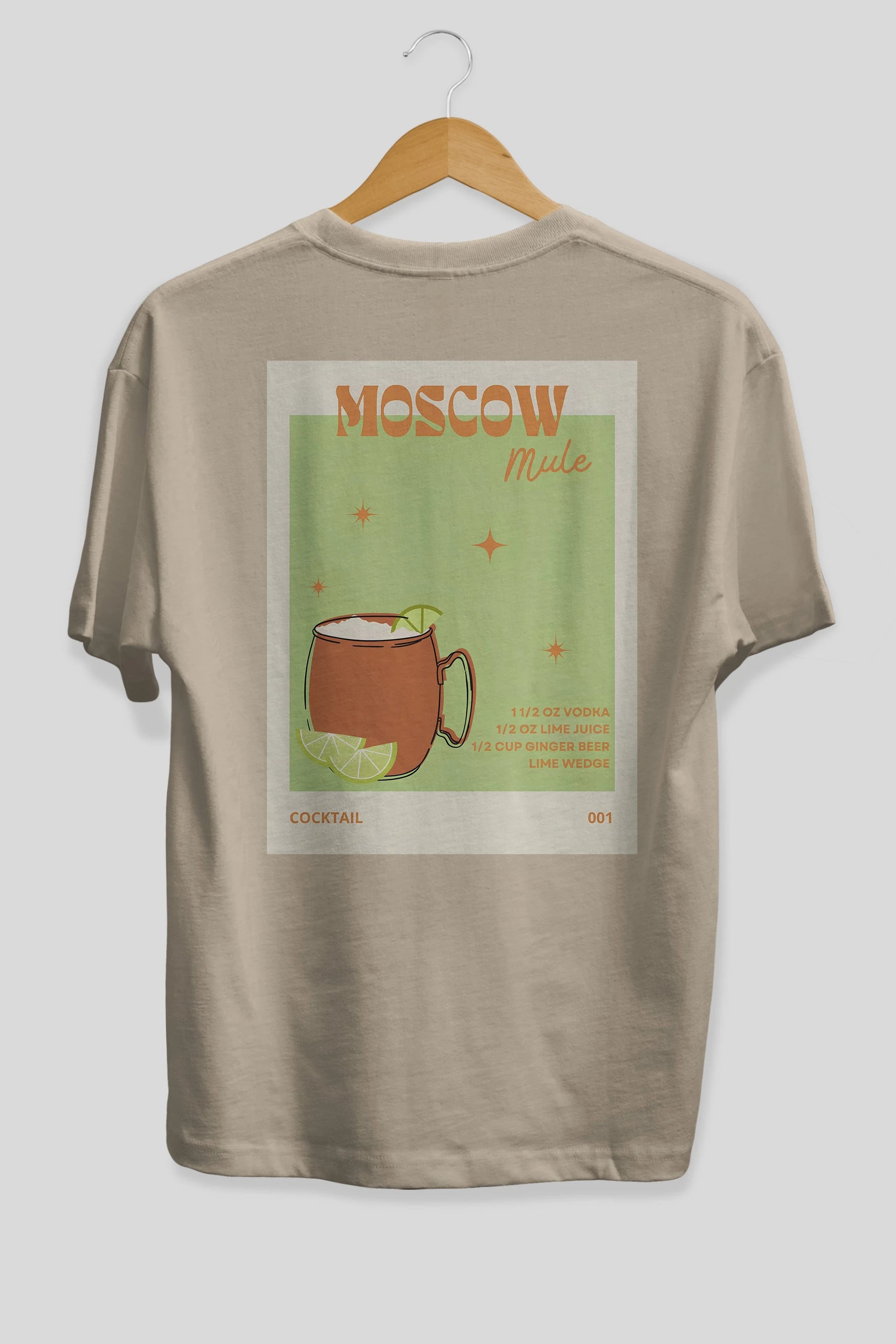 Moscow Mule 2 Arka Baskılı Oversize t-shirt Erkek Kadın Unisex %100 Pamuk Bisiklet Yaka tişort