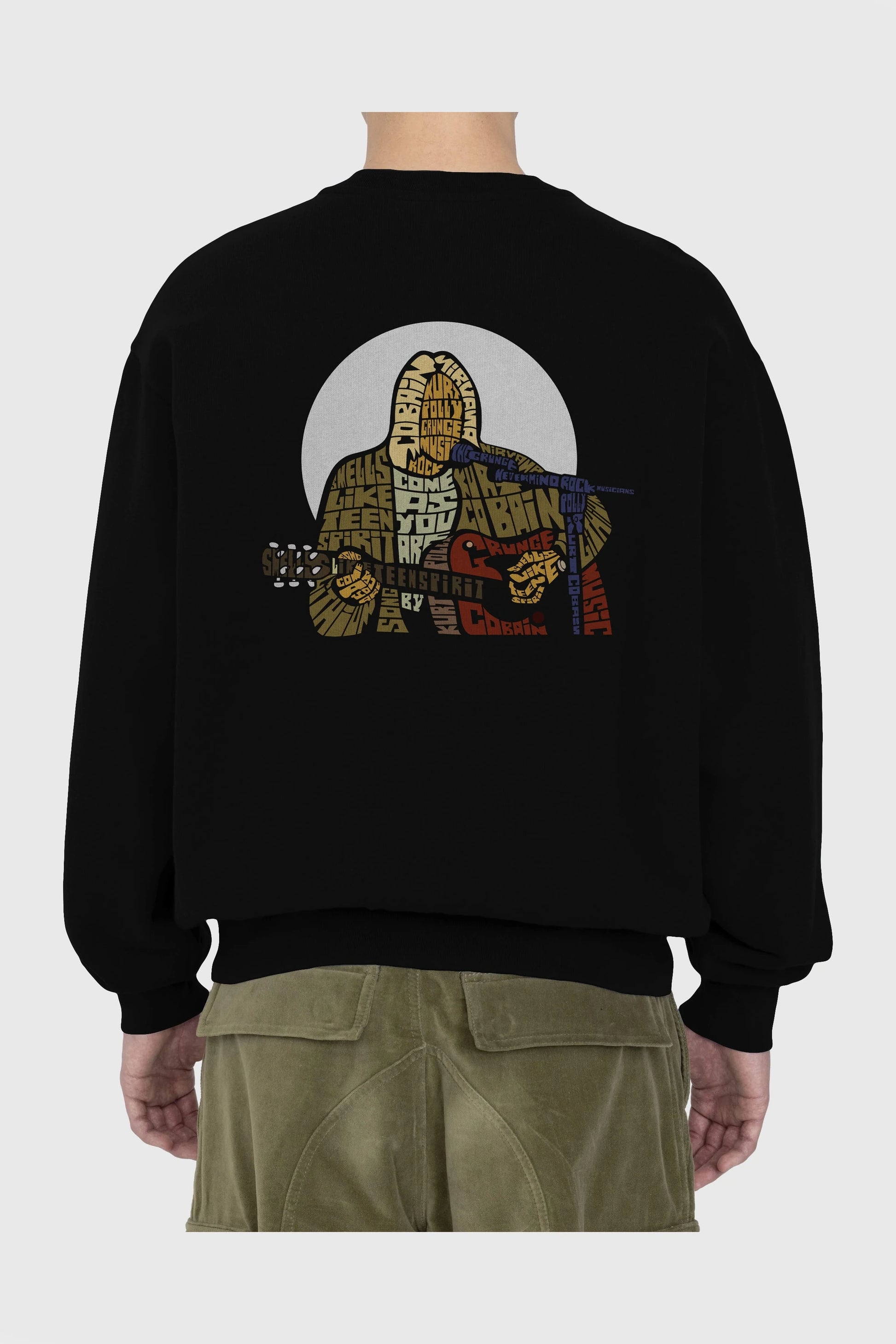 Kurt Cobain Arka Baskılı Oversize Sweatshirt Erkek Kadın Unisex