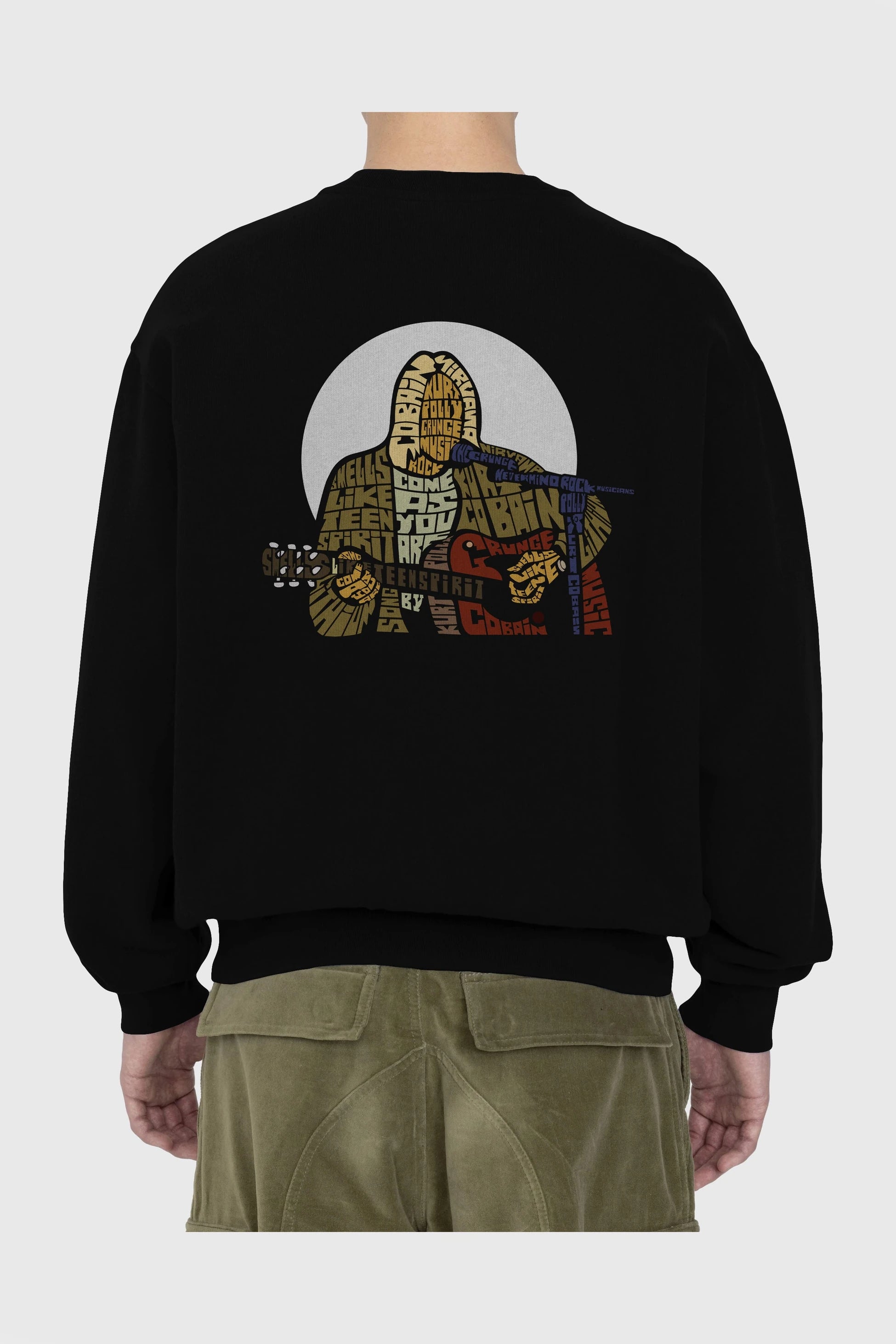 Kurt Cobain Arka Baskılı Oversize Sweatshirt Erkek Kadın Unisex