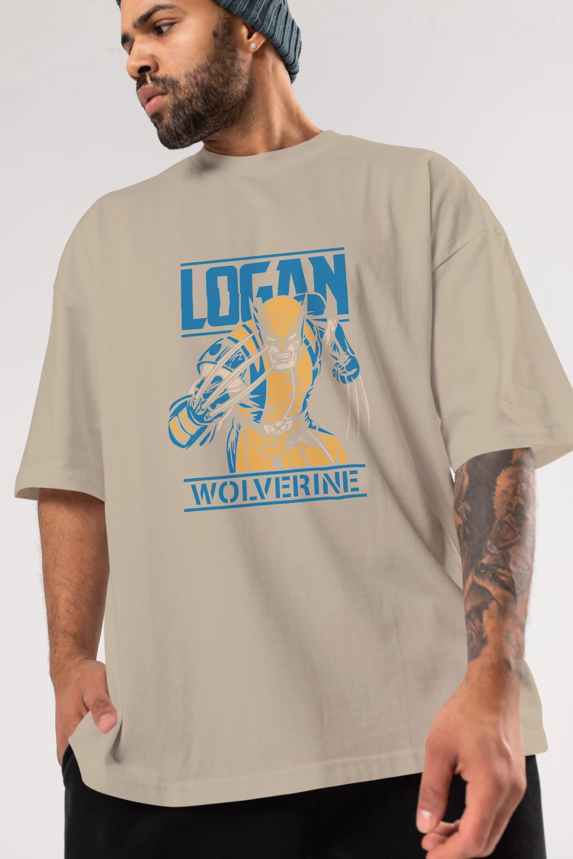 Wolverine Logan Ön Baskılı Oversize t-shirt Erkek Kadın Unisex %100 Pamuk Bisiklet Yaka tişort