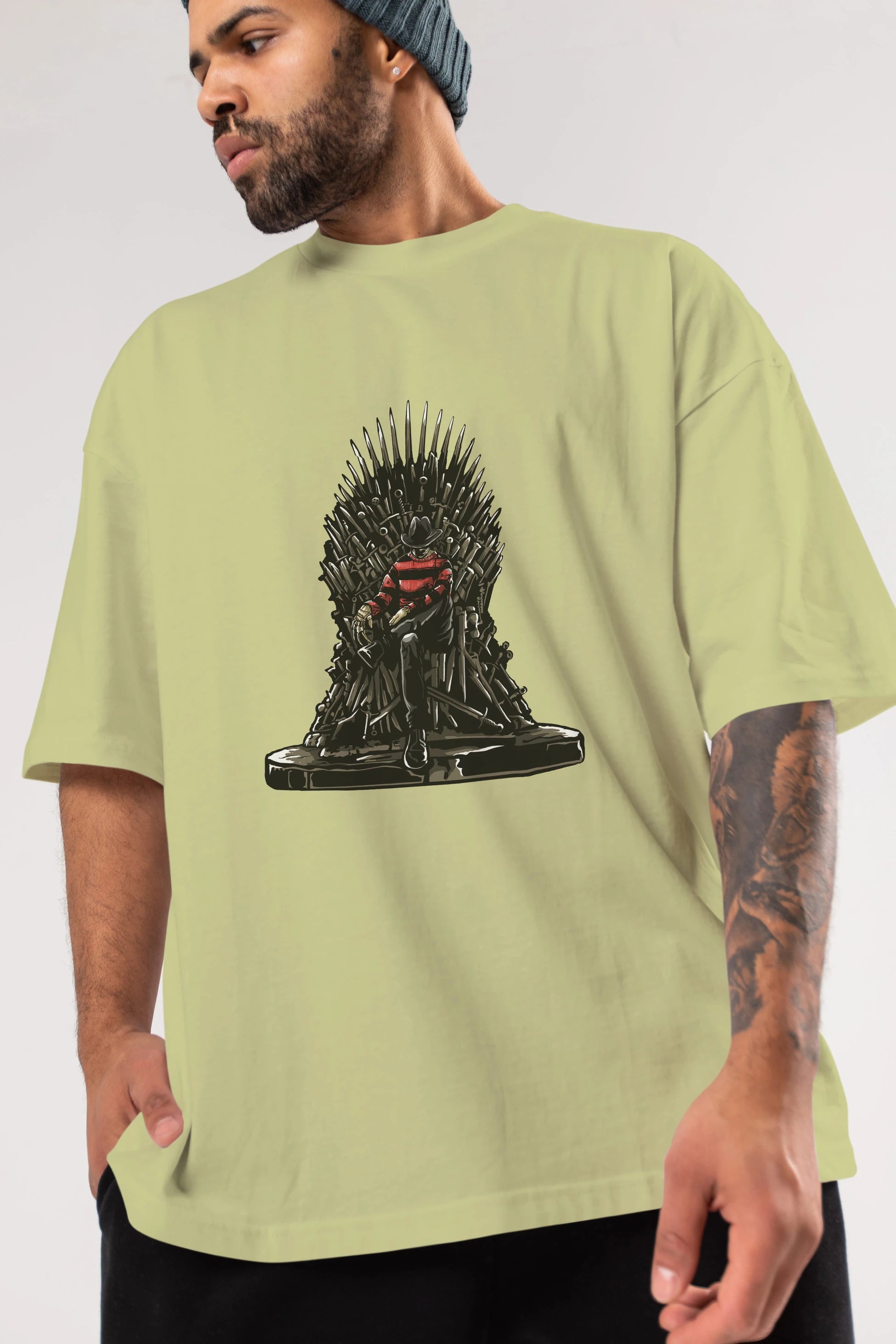 Nightmare Throne Ön Baskılı Oversize t-shirt Erkek Kadın Unisex %100 Pamuk tişort