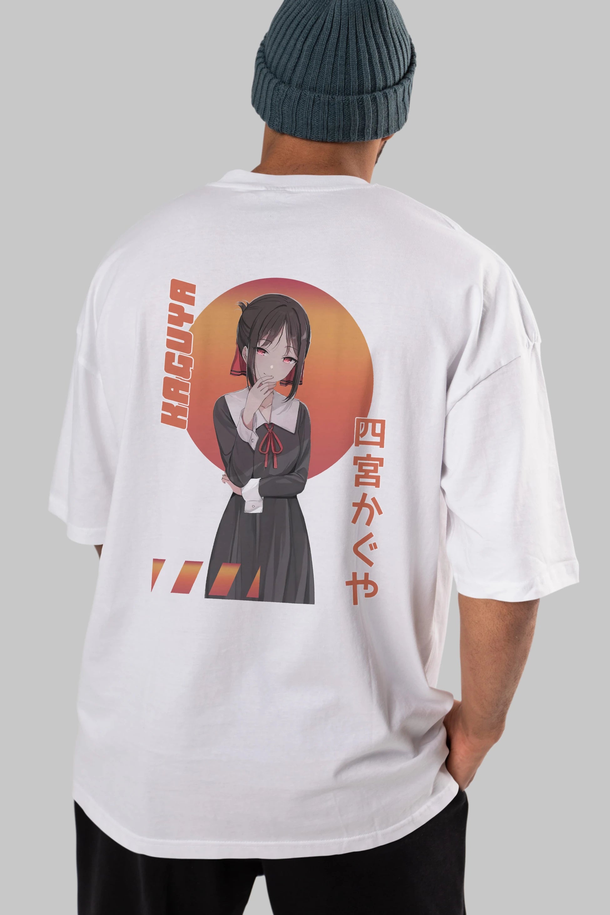 Kaguya Shinomiya 5 Anime Arka Baskılı Oversize t-shirt Erkek Kadın Unisex