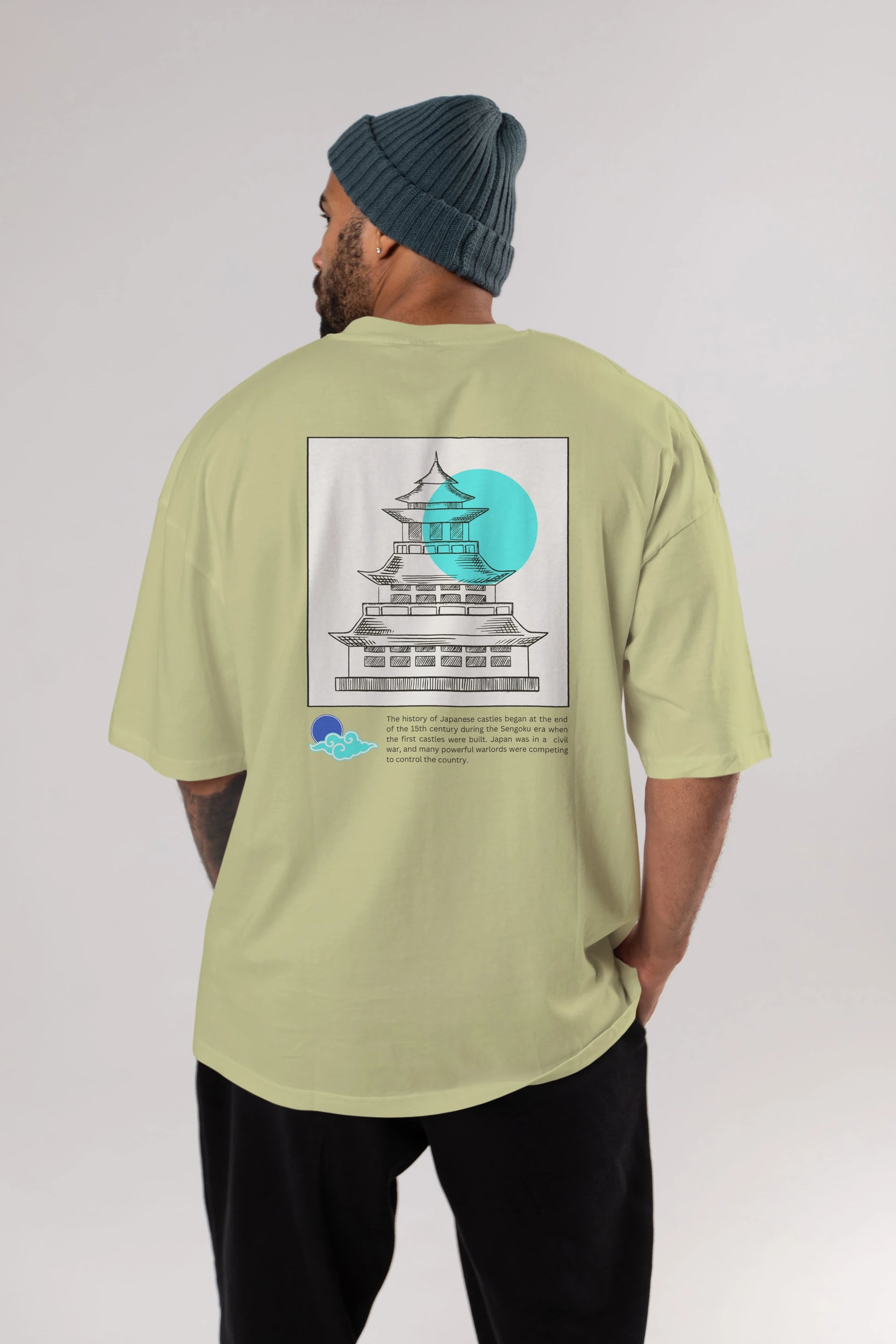 Retro Japanese Arka Baskılı Oversize t-shirt Erkek Kadın Unisex