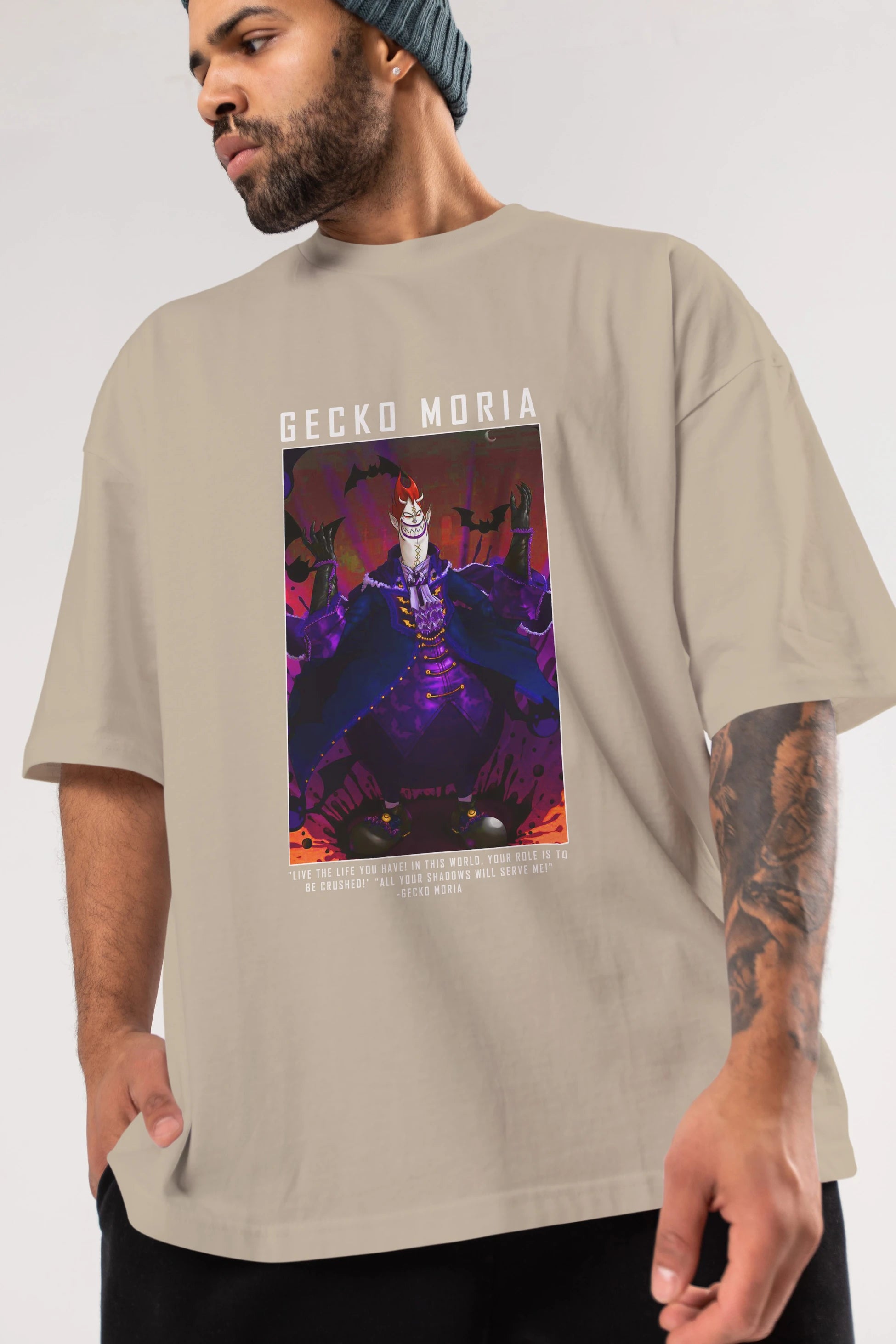 Gecko Moria Anime Ön Baskılı Oversize t-shirt Erkek Kadın Unisex