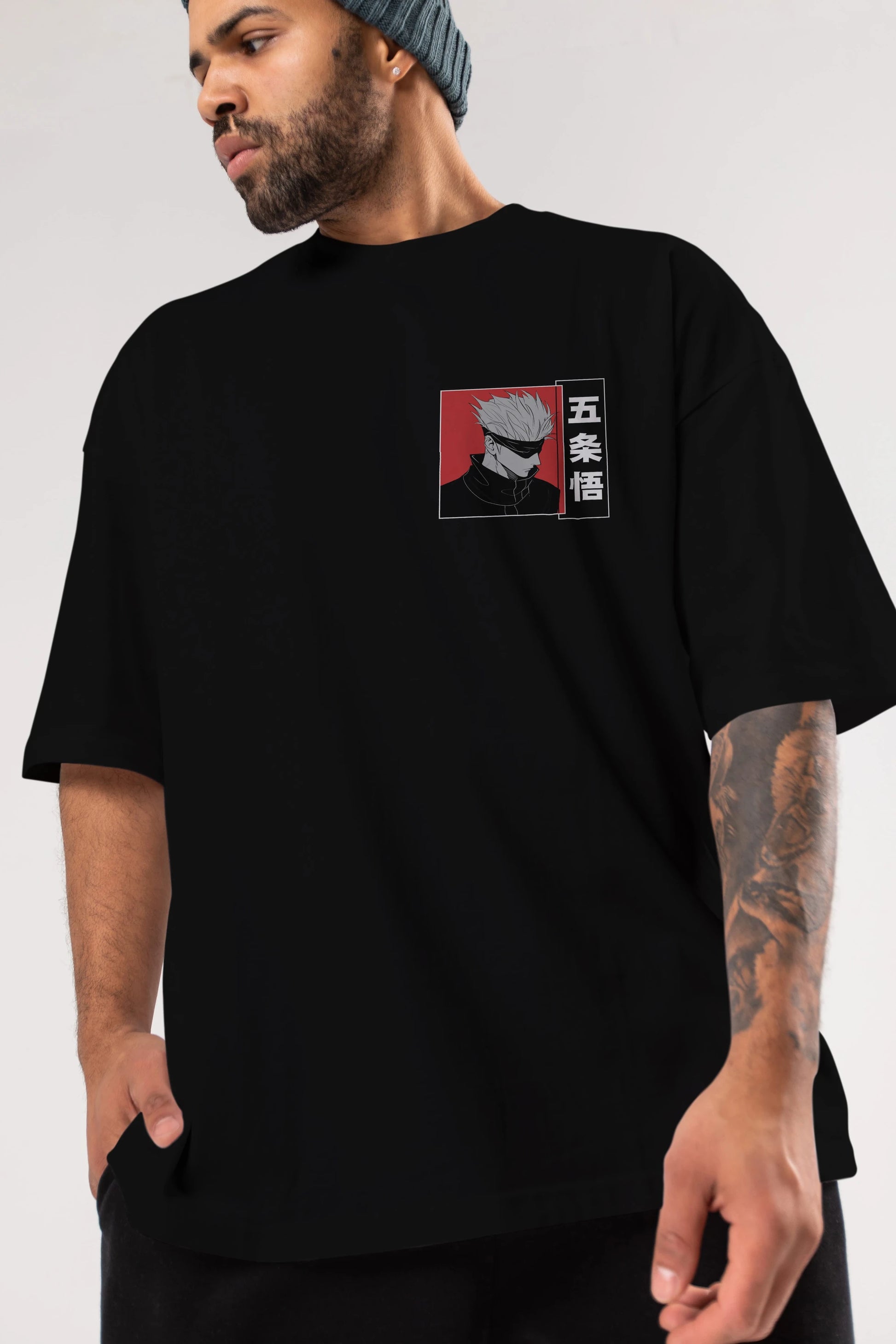 JUJUTSU KAISEN 2 Ön Sol Baskılı Oversize t-shirt Erkek Kadın Unisex %100 Pamuk Bisiklet Yaka tişort