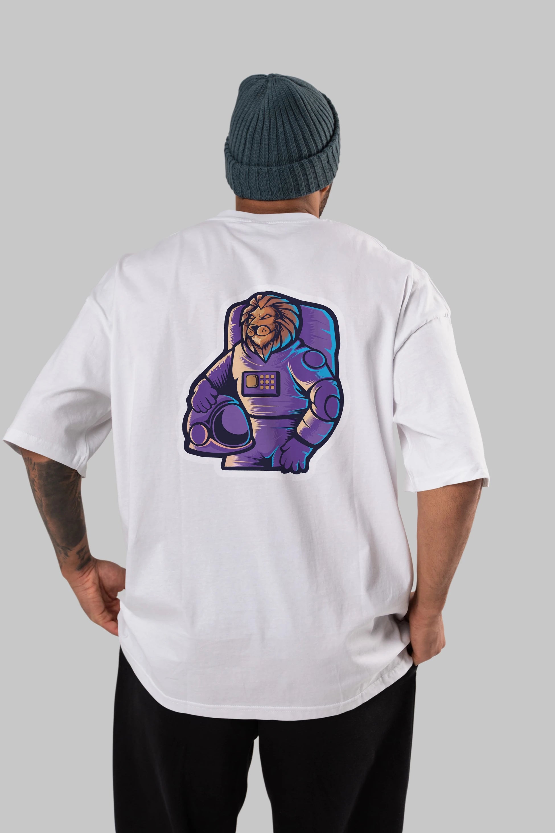 Astroking Sticker Arka Baskılı Oversize t-shirt Erkek Kadın Unisex