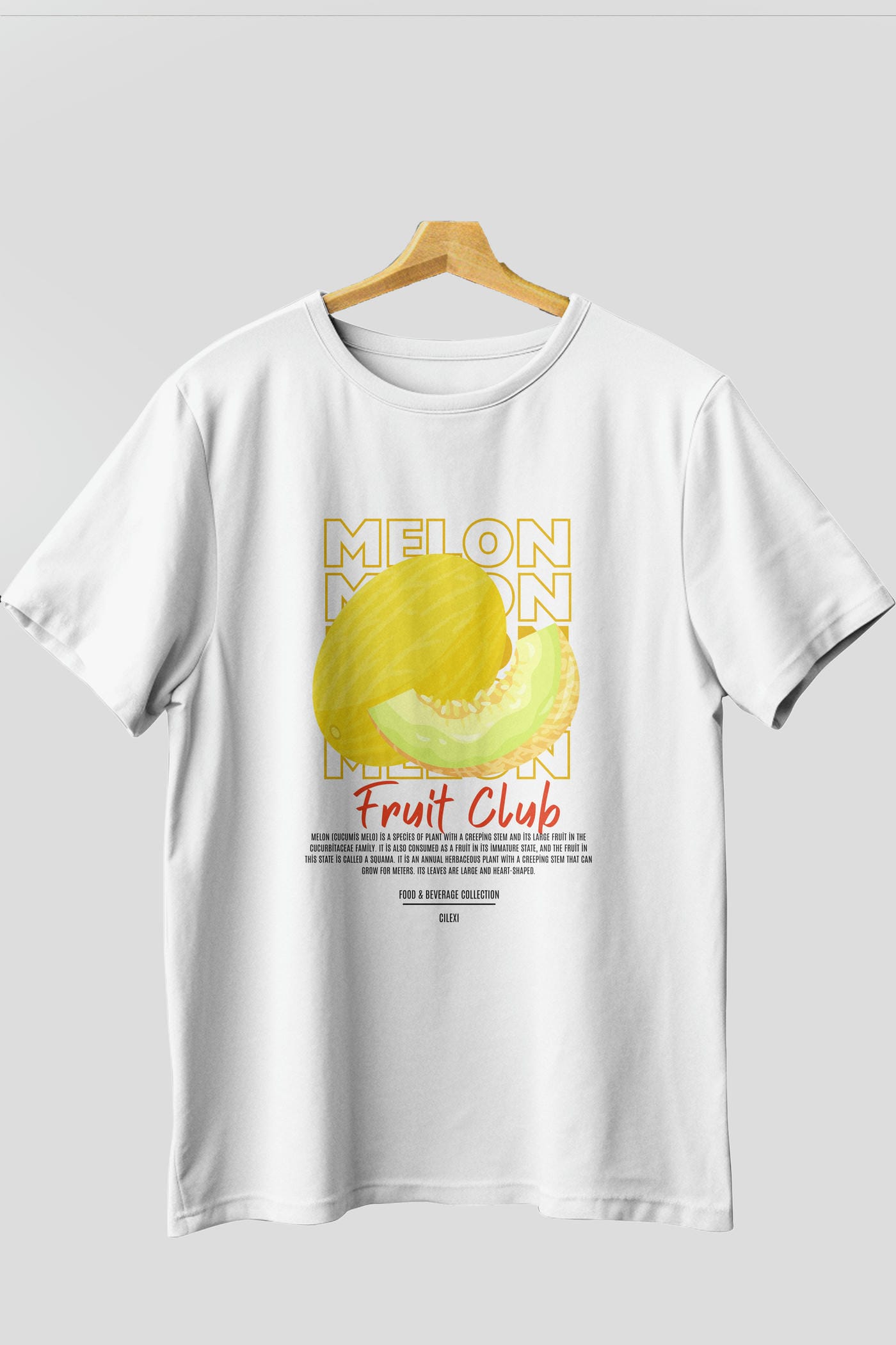 Melon Ön Baskılı Oversize t-shirt Erkek Kadın Pamuk Bisiklet Yaka tişort