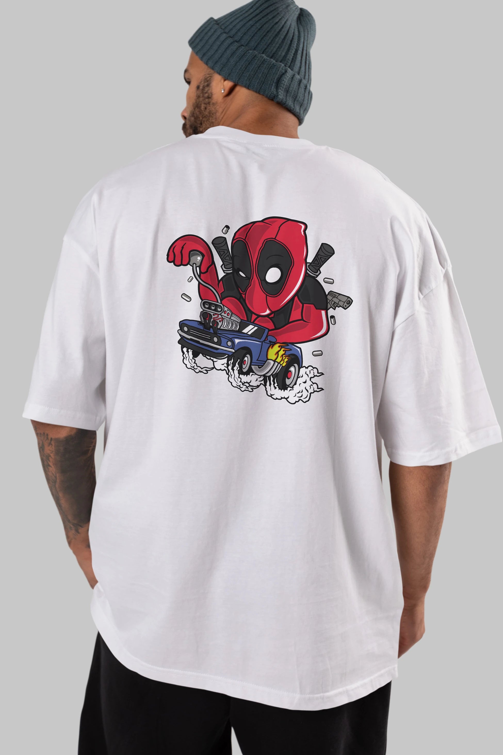 Deadpool (21) Arka Baskılı Oversize t-shirt Erkek Kadın Unisex %100 Pamuk Bisiklet Yaka tişort