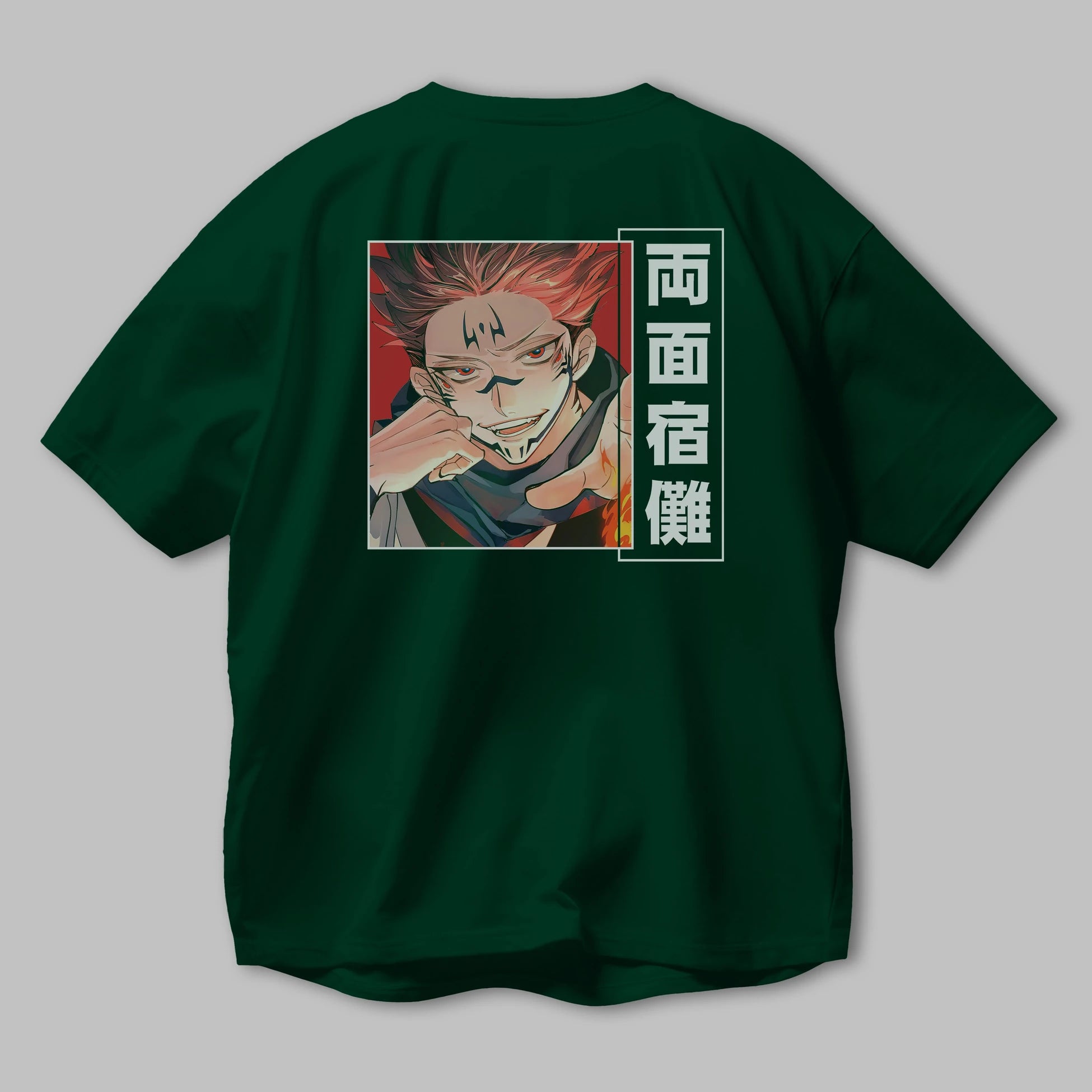 Sukuna Ryoumen 4 Anime Arka Baskılı Oversize t-shirt Erkek Kadın Unisex