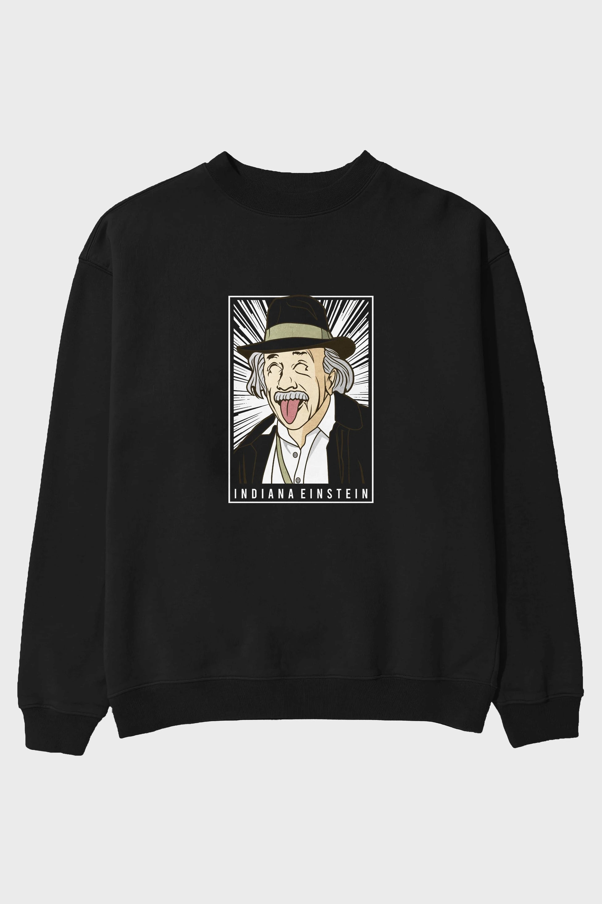 Indiana Jones Einstein Ön Baskılı Oversize Sweatshirt Erkek Kadın Unisex