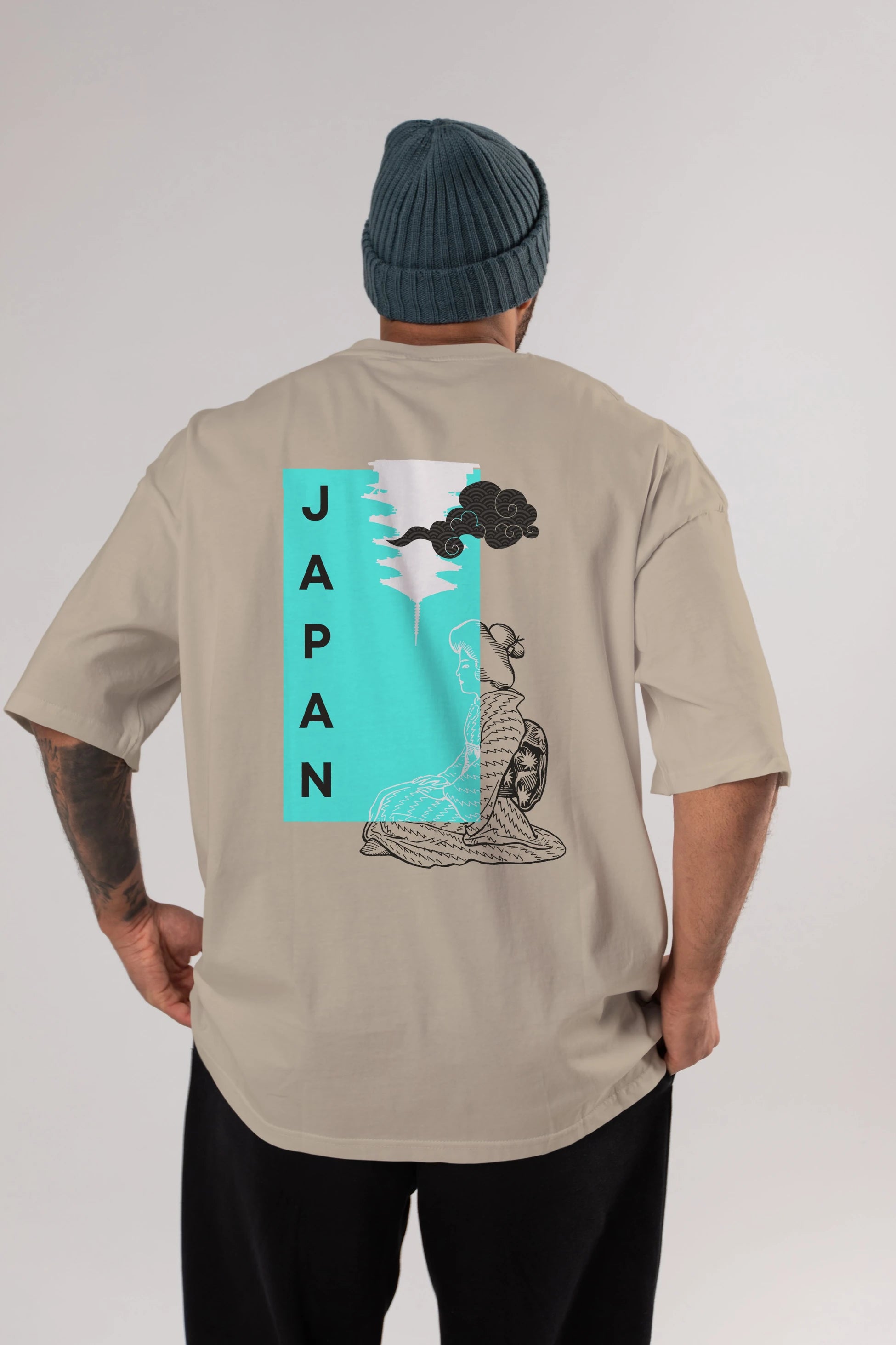 Japan Yazılı Streetwear Arka Baskılı Oversize t-shirt Erkek Kadın Unisex