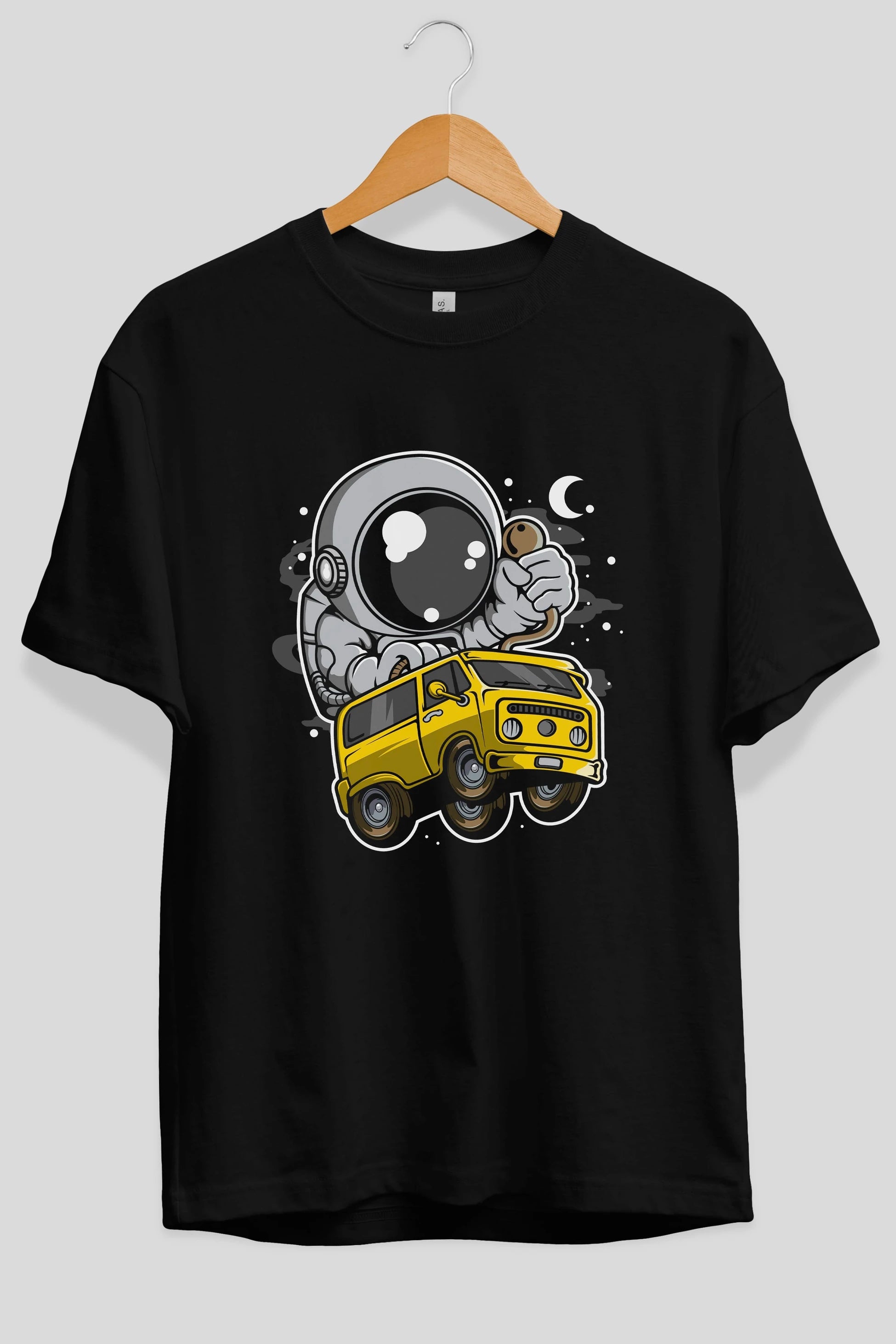 Astronaut Car Racer Ön Baskılı Oversize t-shirt Erkek Kadın Unisex