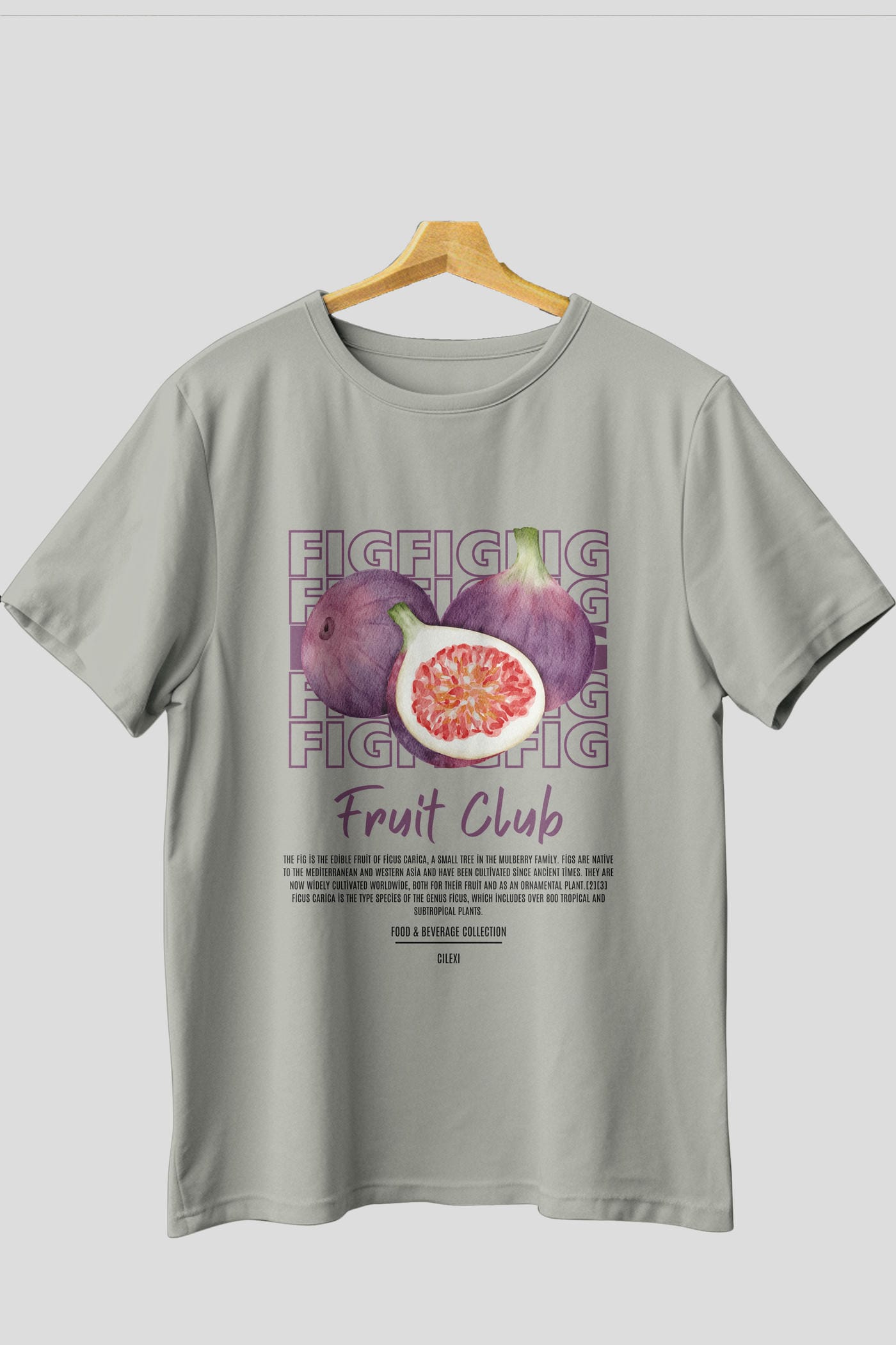 Fig Ön Baskılı Oversize t-shirt Erkek Kadın Pamuk Bisiklet Yaka tişort