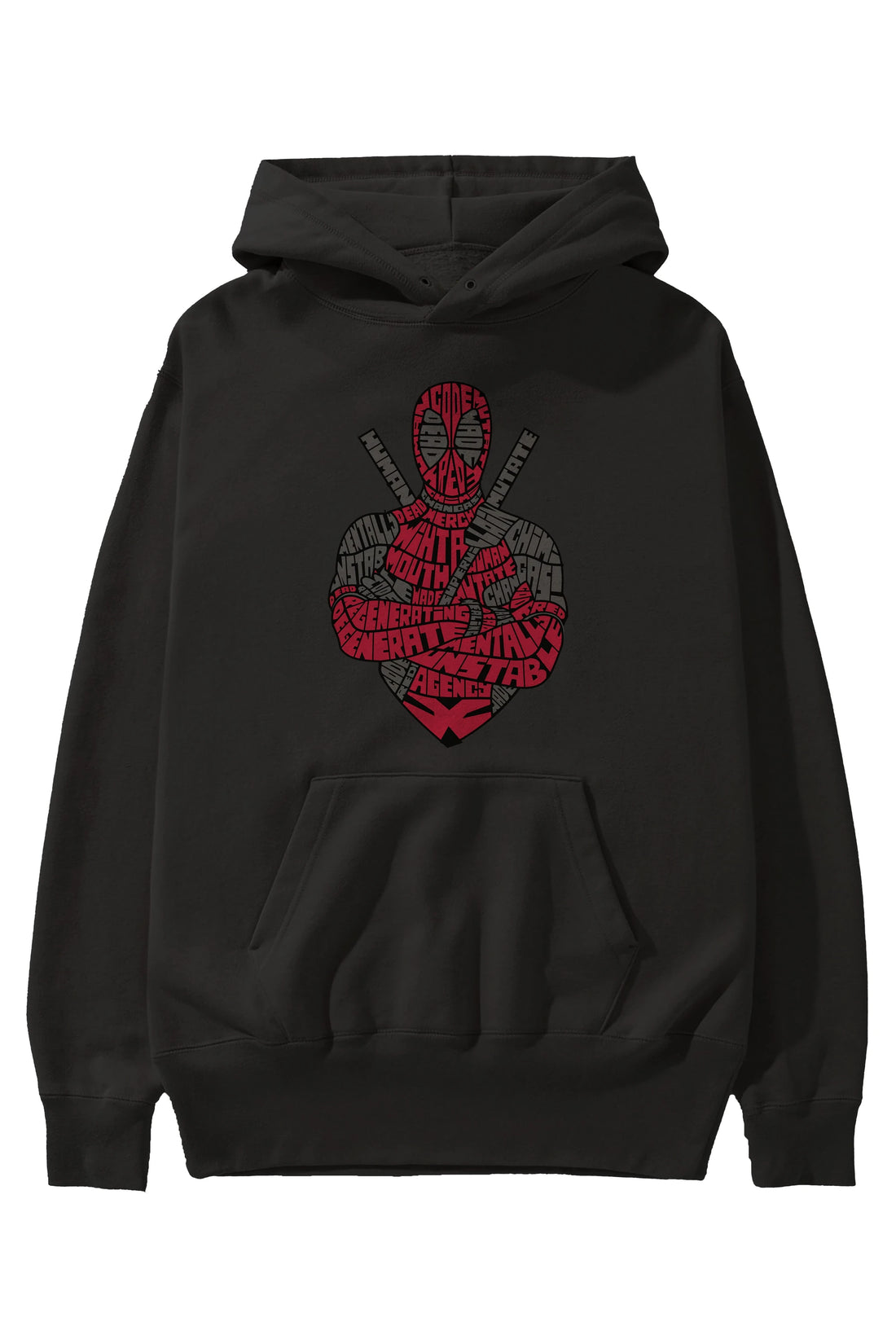 Dead Red Ön Baskılı Hoodie Oversize Kapüşonlu Sweatshirt Erkek Kadın Unisex