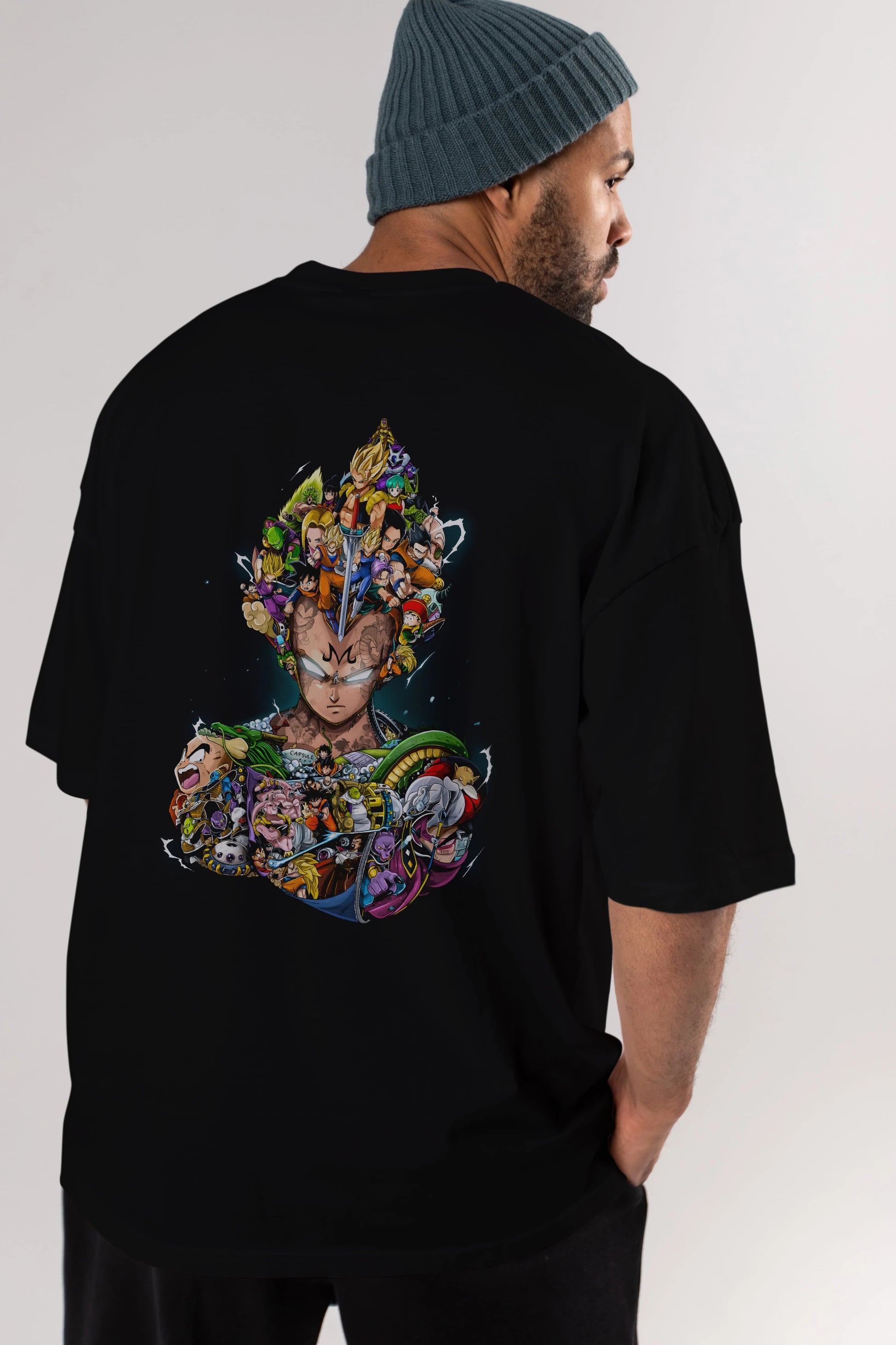 DRAGON BALL ART (3) Anime Arka Baskılı Oversize t-shirt Erkek Kadın Unisex