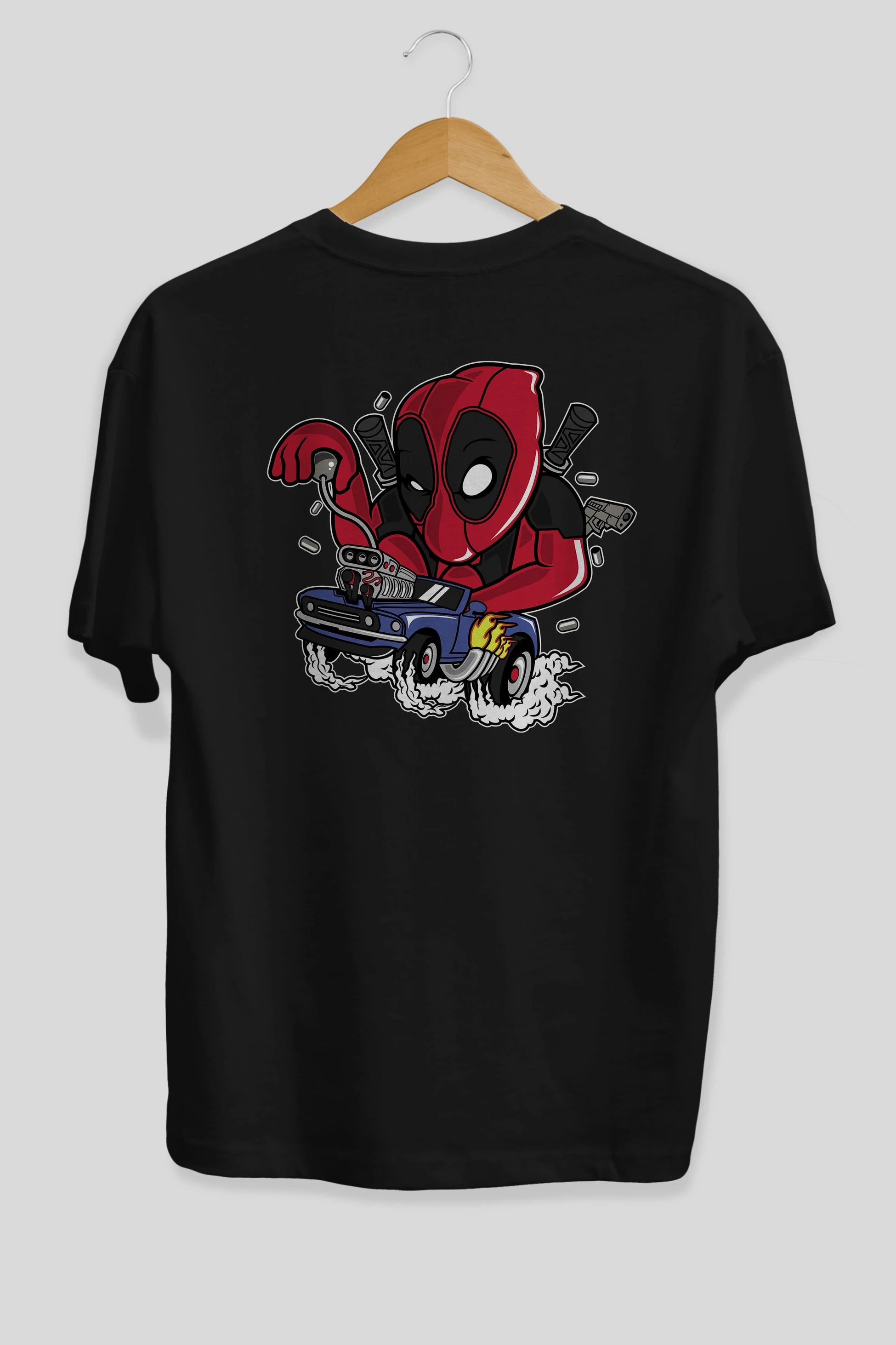 Deadpool (21) Arka Baskılı Oversize t-shirt Erkek Kadın Unisex %100 Pamuk Bisiklet Yaka tişort