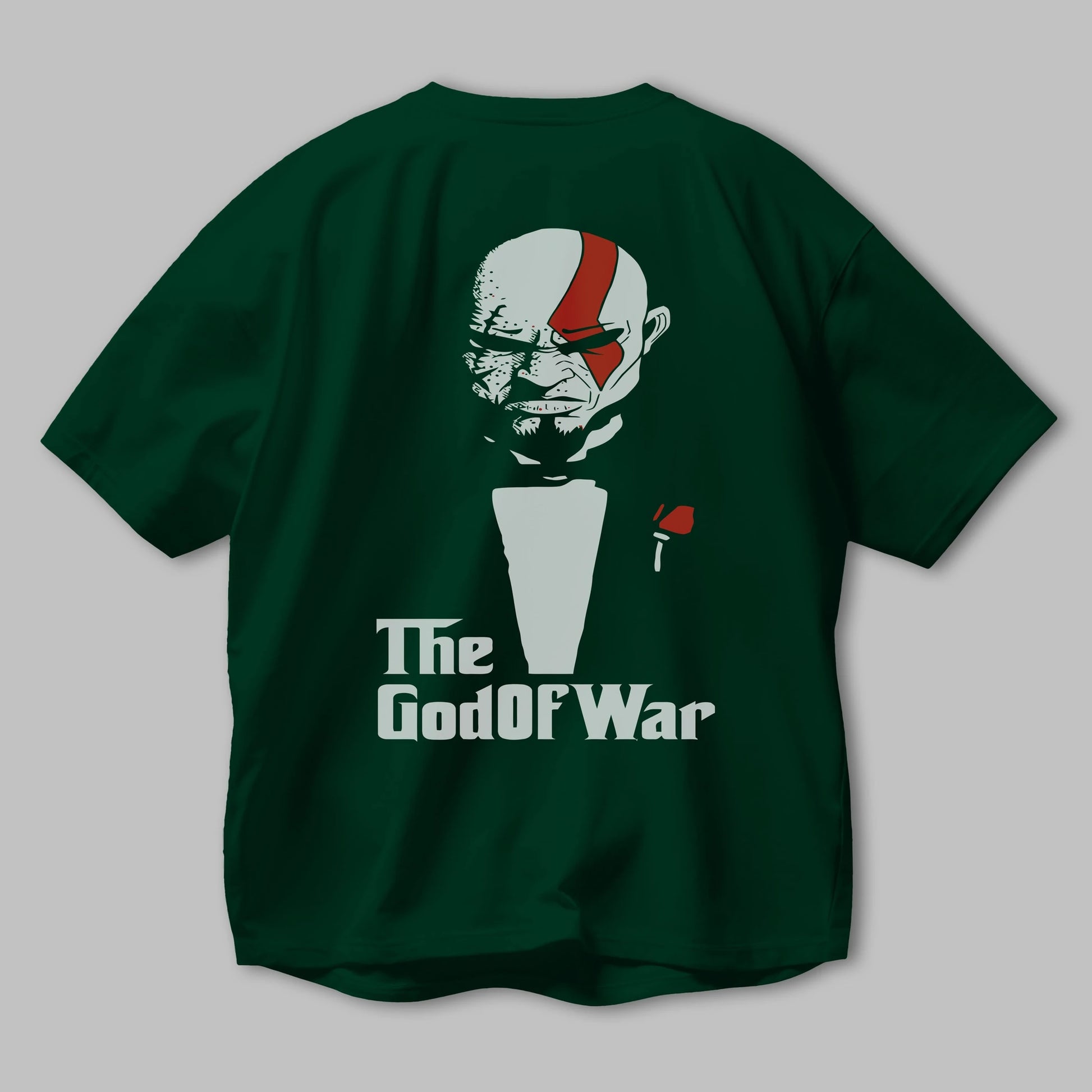 The God of War Arka Baskılı Oversize t-shirt Erkek Kadın Unisex %100 Pamuk Bisiklet Yaka tişort