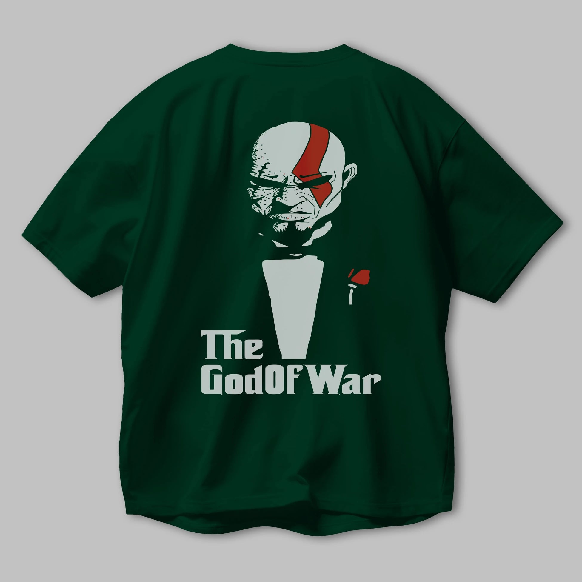 The God of War Arka Baskılı Oversize t-shirt Erkek Kadın Unisex %100 Pamuk Bisiklet Yaka tişort