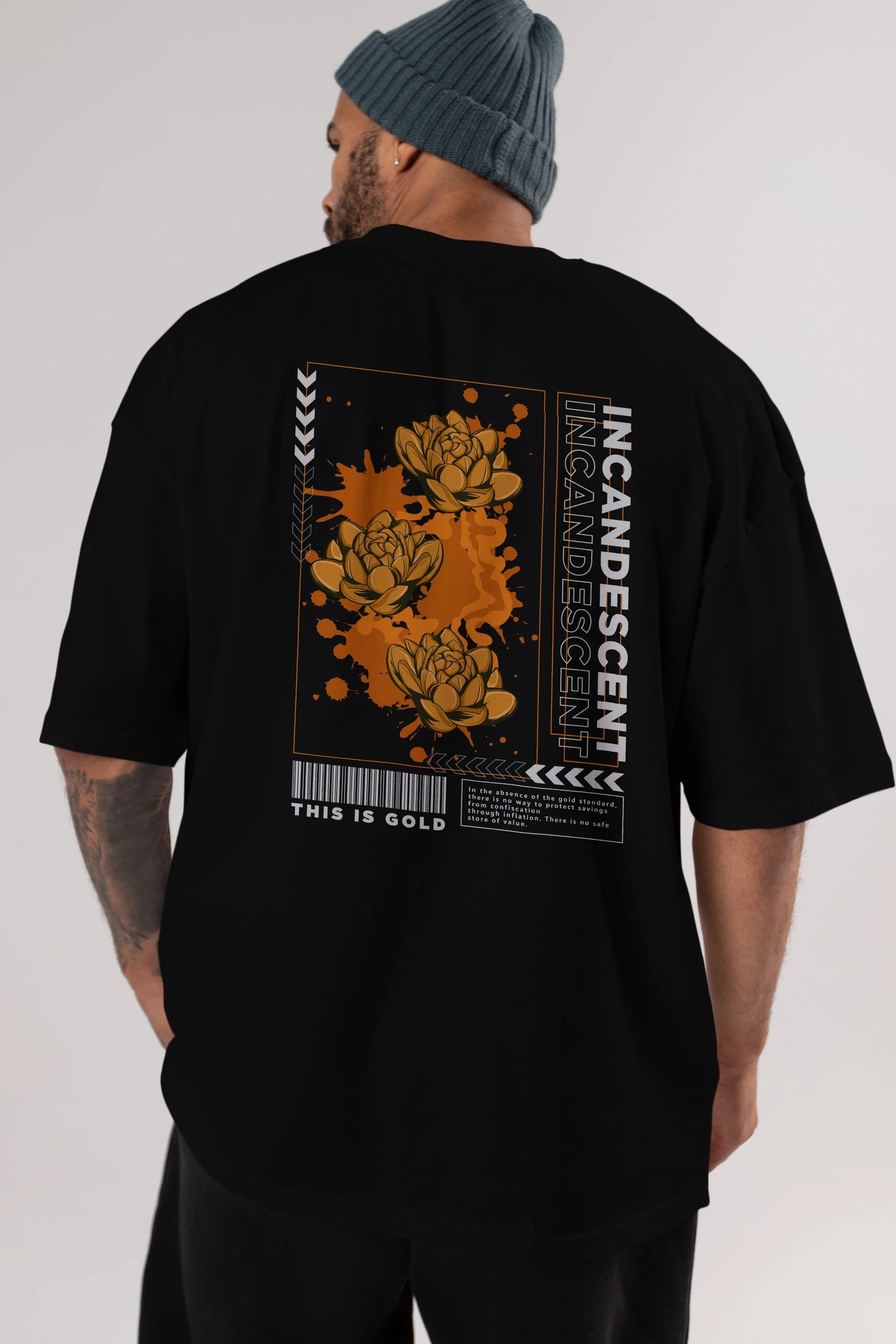 Incandescent Arka Baskılı Oversize t-shirt Erkek Kadın Unisex