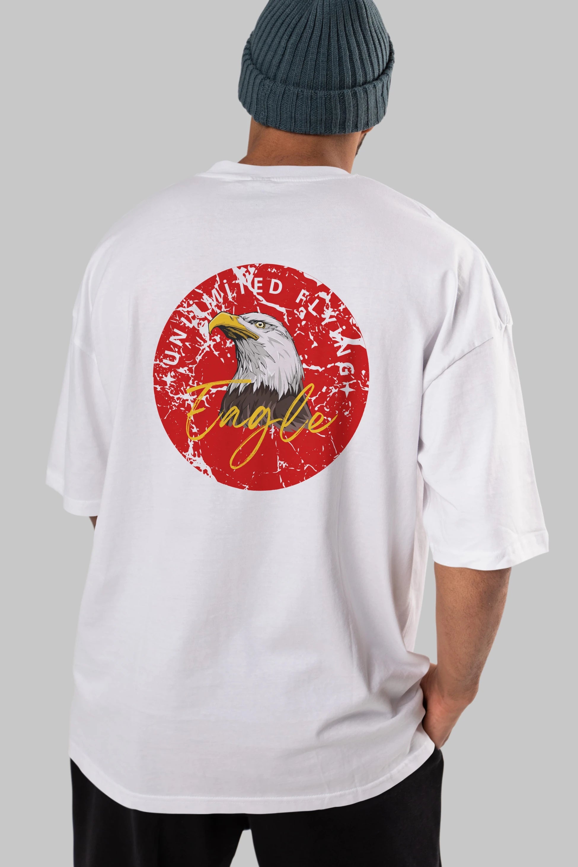 Unlimited Flying Yazılı Arka Baskılı Oversize t-shirt Erkek Kadın Unisex