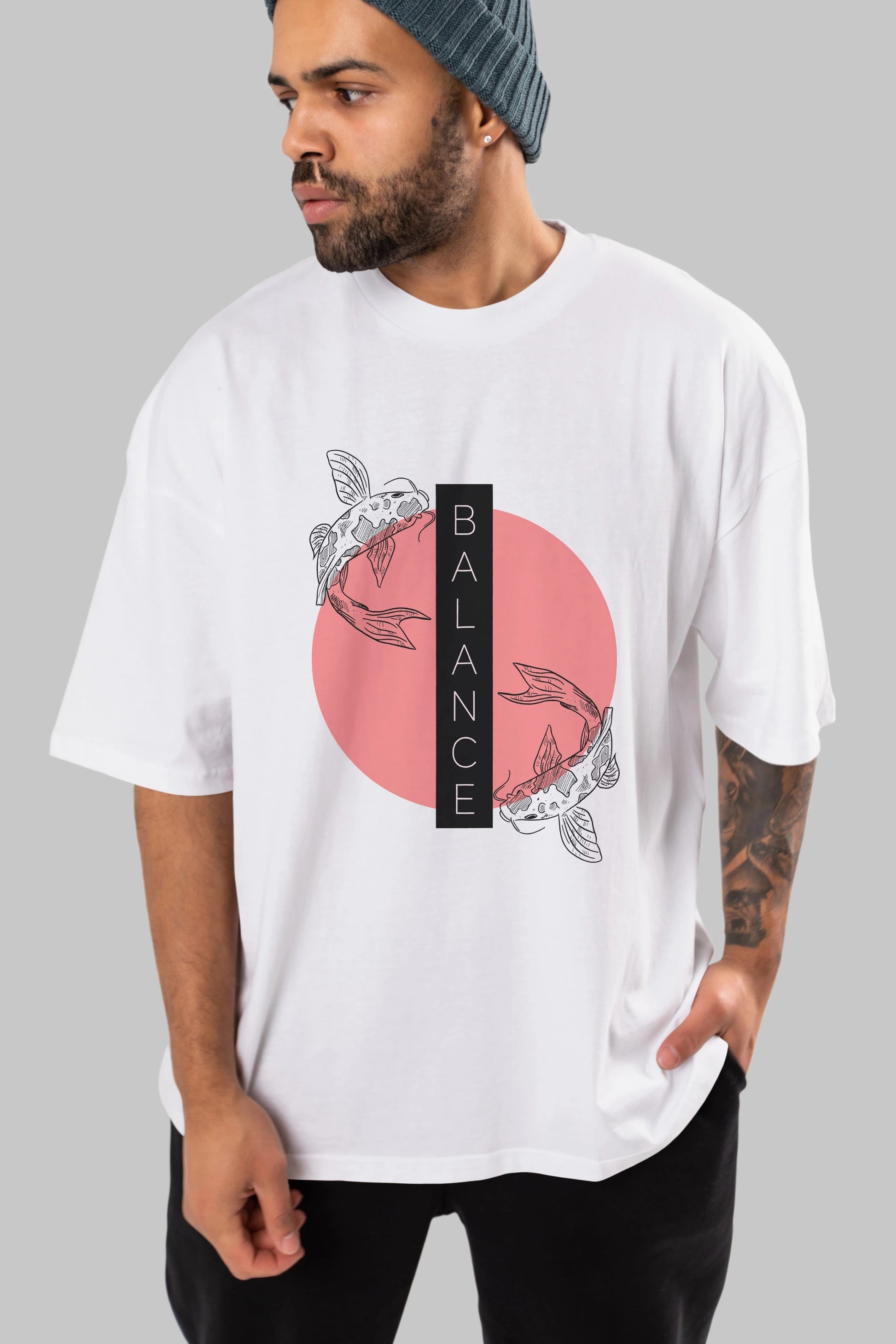 Balance 2 Yazılı Ön Baskılı Oversize t-shirt Erkek Kadın Unisex