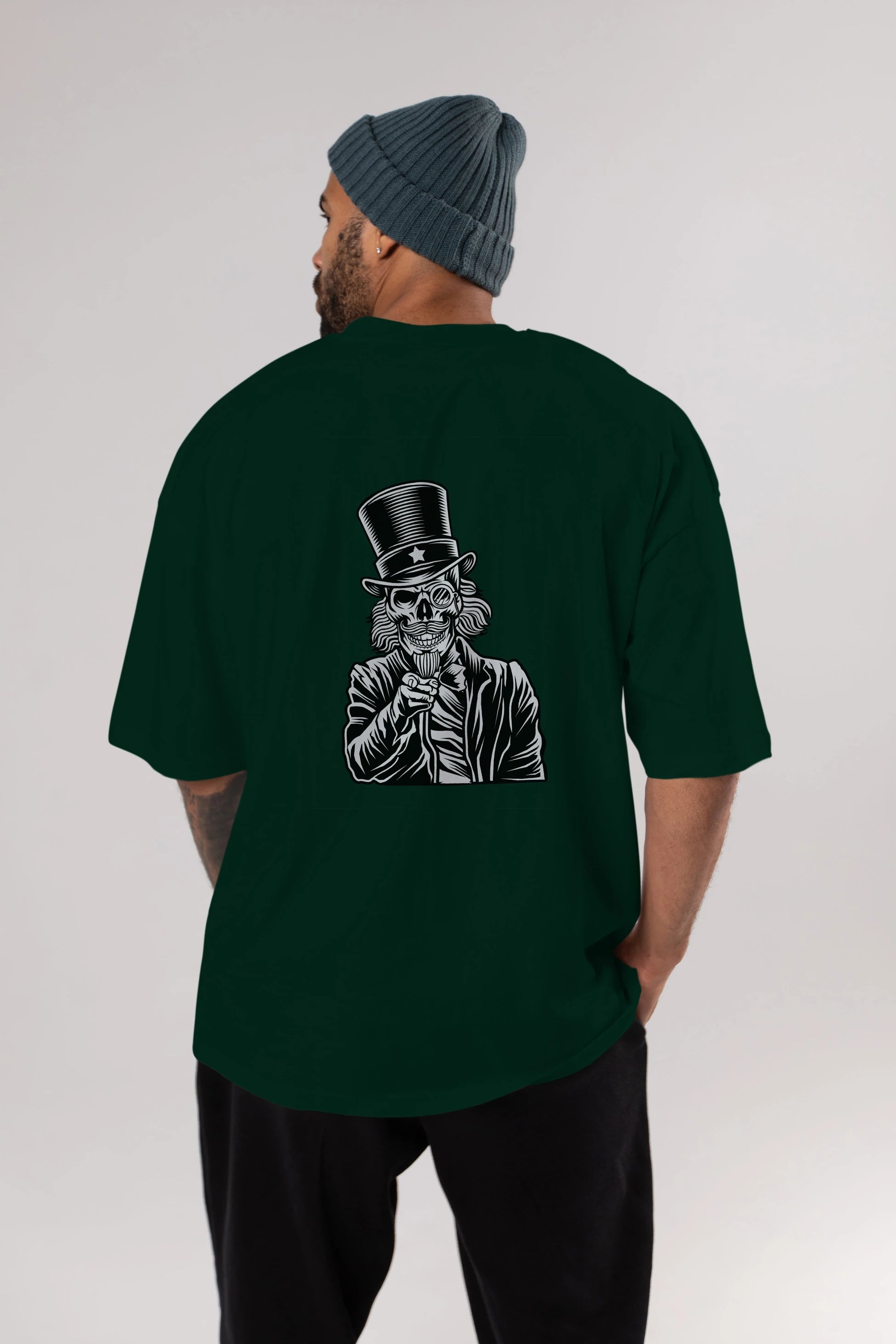 I Want You Skull Arka Baskılı Oversize t-shirt Erkek Kadın Unisex %100 Pamuk tişort