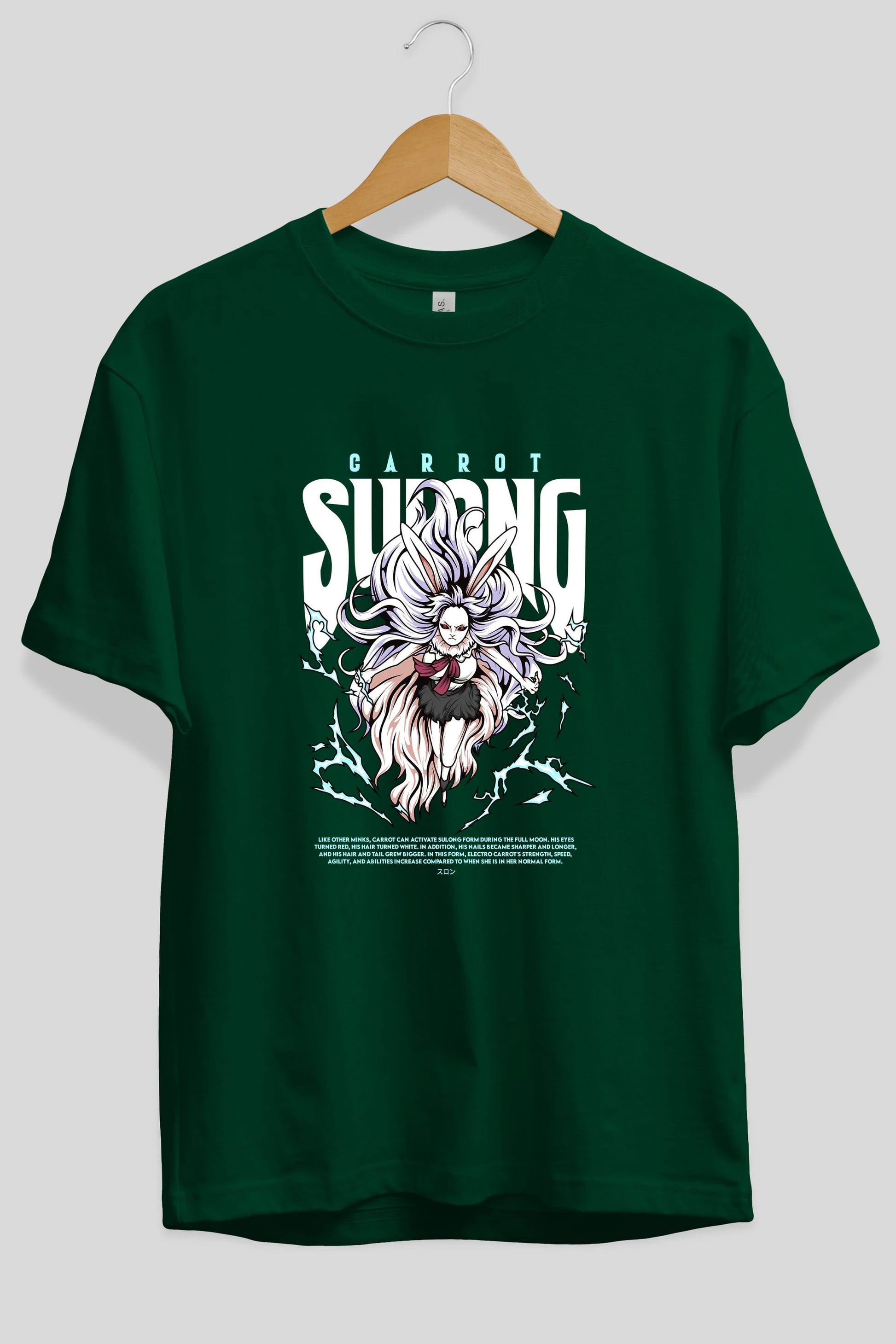 Carrot Sulong Anime Ön Baskılı Oversize t-shirt %100 pamuk Erkek Kadın Unisex