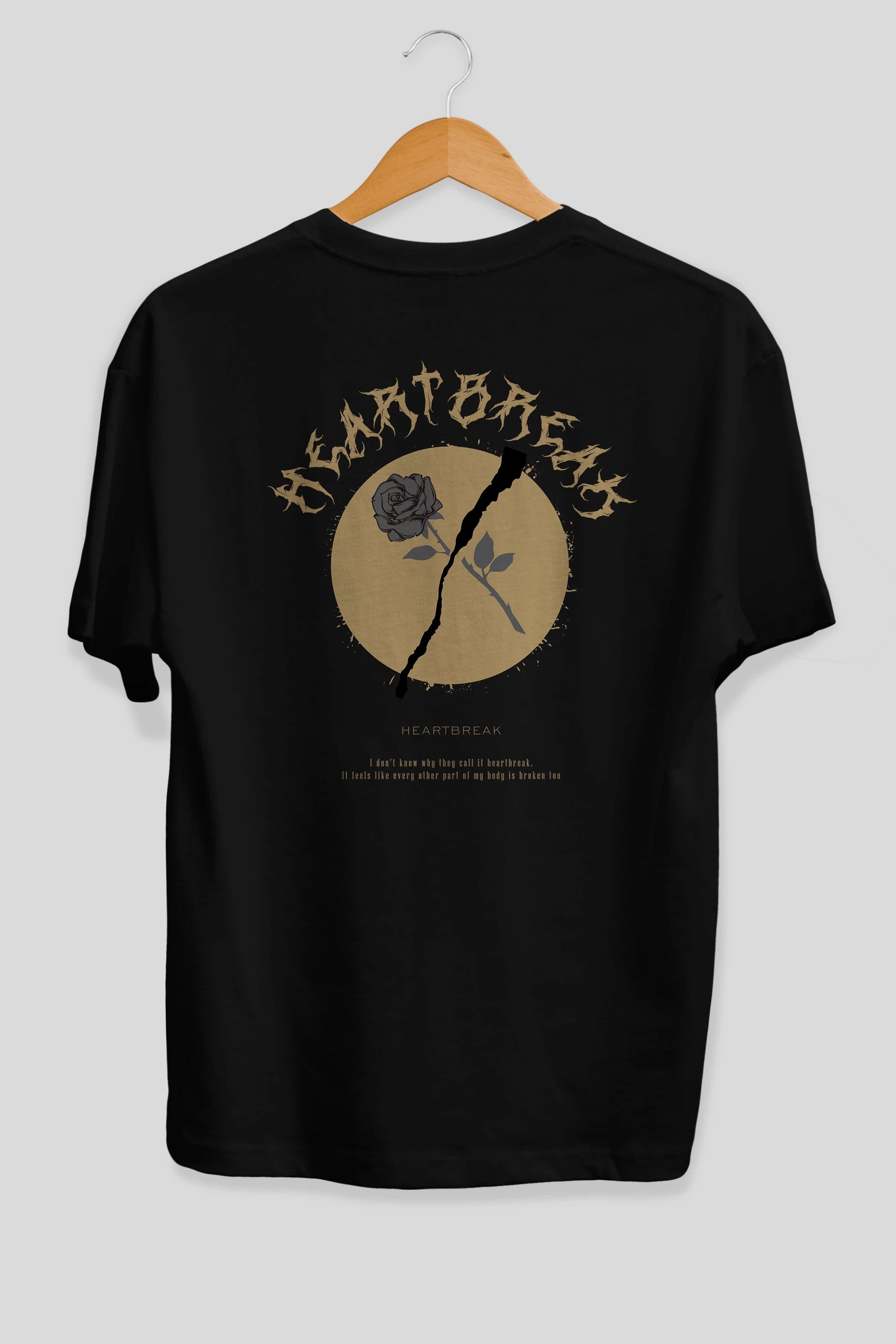 Heartbreak Arka Baskılı Oversize t-shirt Erkek Kadın Unisex