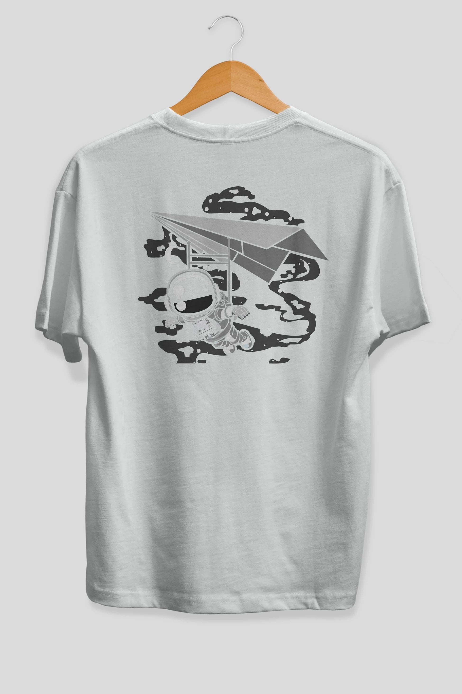 Astronaut Flying Arka Baskılı Oversize t-shirt Erkek Kadın Unisex