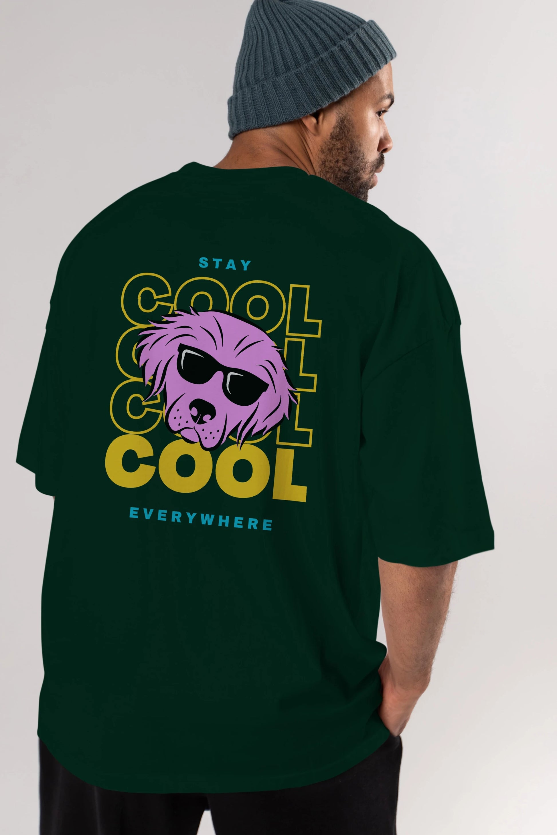 Cool Dog 2 Arka Baskılı Oversize t-shirt Erkek Kadın Unisex