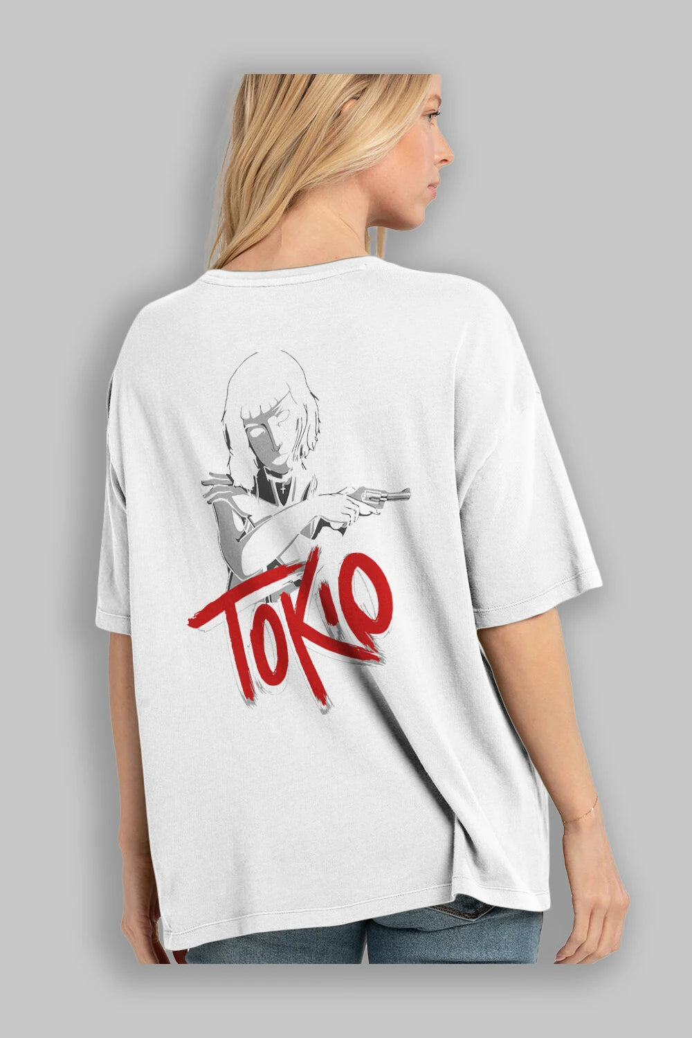 La Casa De Papel (10) Arka Baskılı Oversize t-shirt Erkek Kadın Unisex %100 Pamuk Bisiklet Yaka tişort