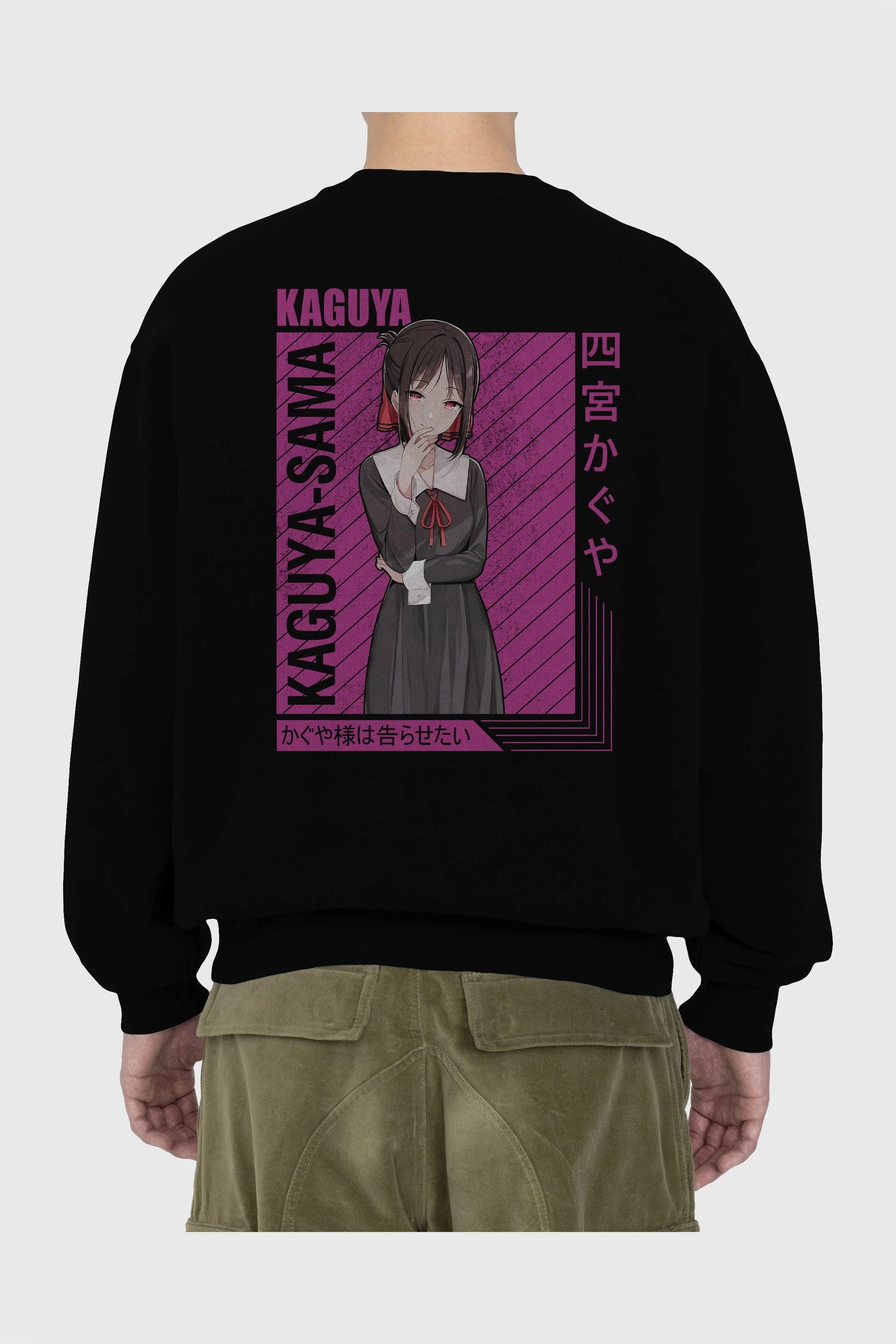 Kaguya Shinomiya 4 1 Anime Arka Baskılı Oversize Sweatshirt Erkek Kadın Unisex