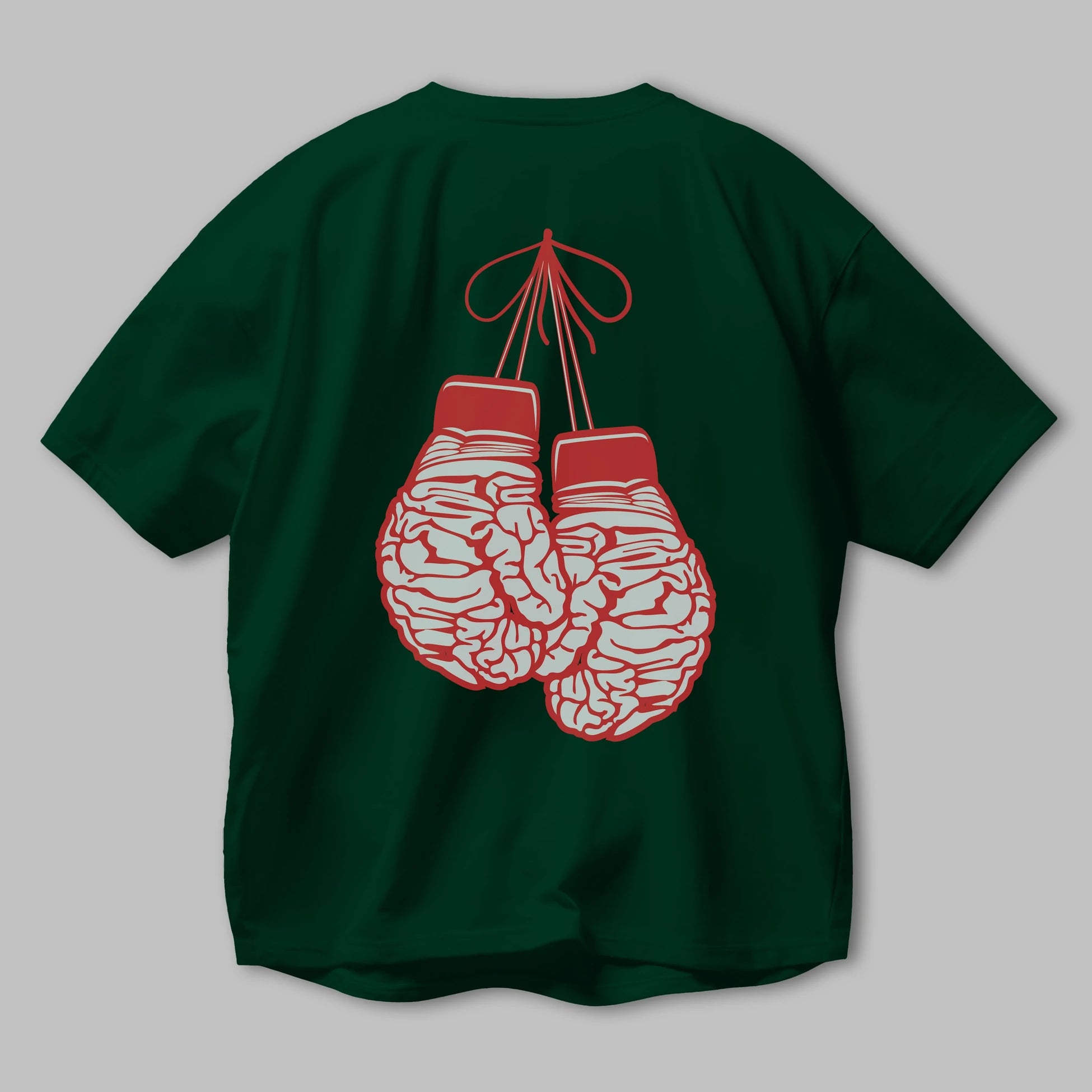 Brain Gloves Arka Baskılı Oversize t-shirt %100 pamuk Erkek Kadın Unisex