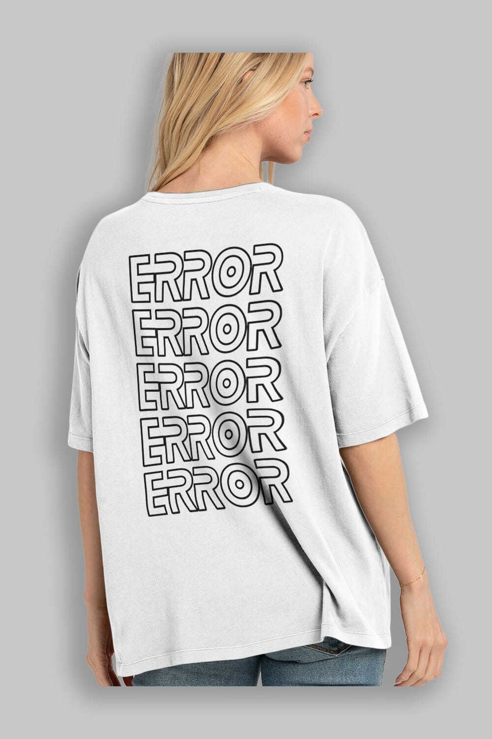 Error Yazılı Arka Baskılı Oversize t-shirt Erkek Kadın Unisex
