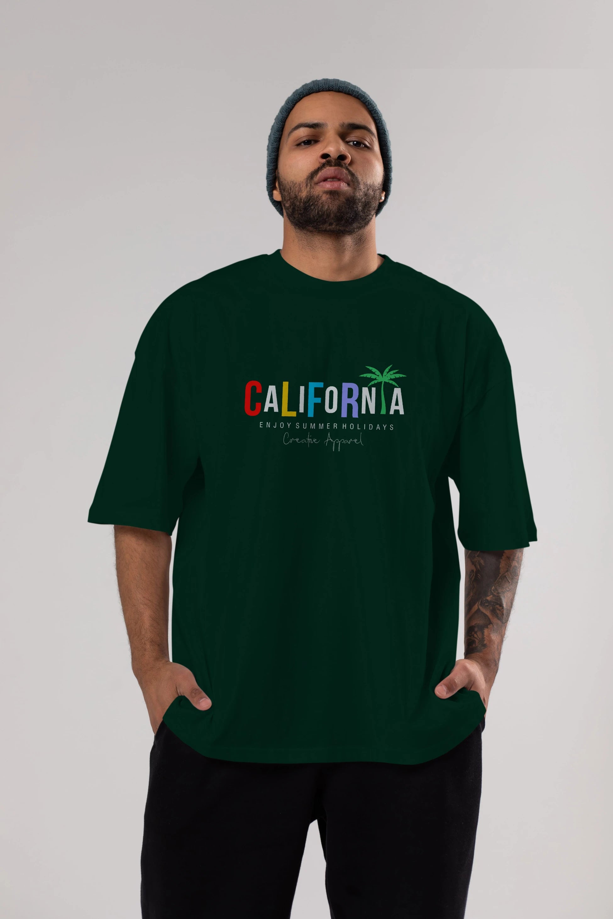 California 2 Ön Baskılı Oversize t-shirt Erkek Kadın Unisex
