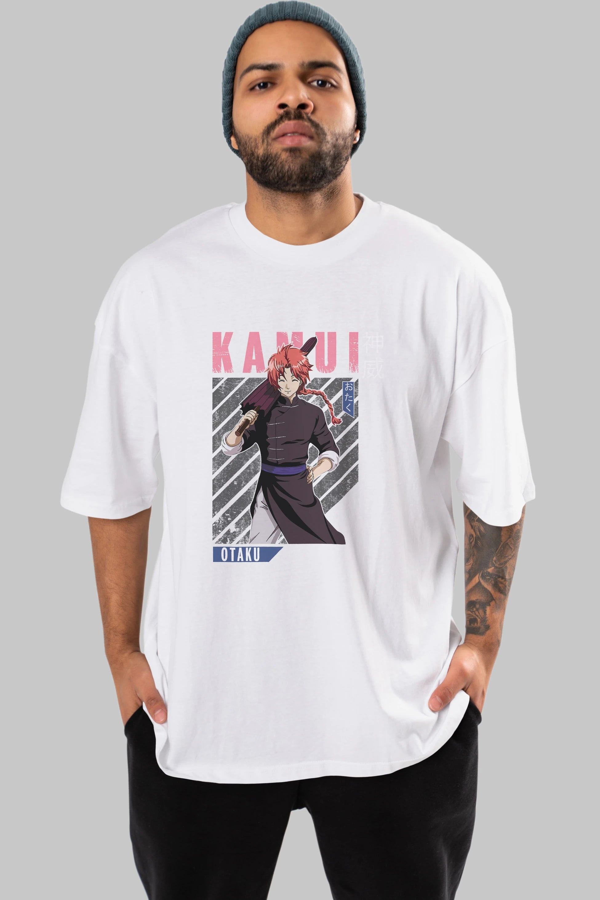 Kamui GINTAMA 1 Anime Ön Baskılı Oversize t-shirt %100 pamuk Erkek Kadın Unisex